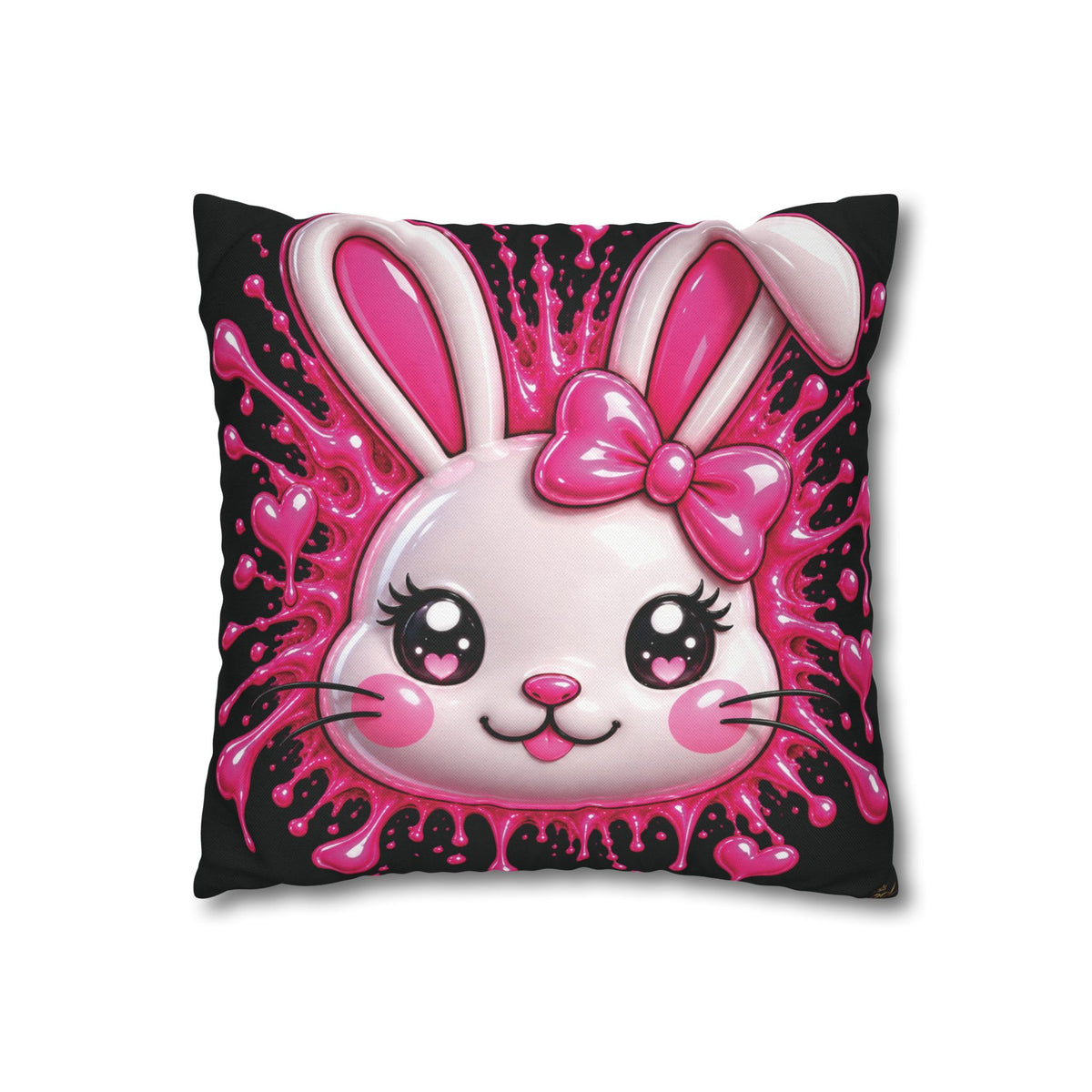 SHIBUYA RABBIT 3D – Kawaii Throw Pillow | Japanese Bunny Cushion | Pink Anime Room Decor | Cute Sofa Pillow | Harajuku Home Decor | Cool Living Club