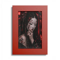 TOKYO GIRLS – Crimson Mask | Premium Framed Japanese Wall Art | Dark Tokyo Decor | Cool Living Club