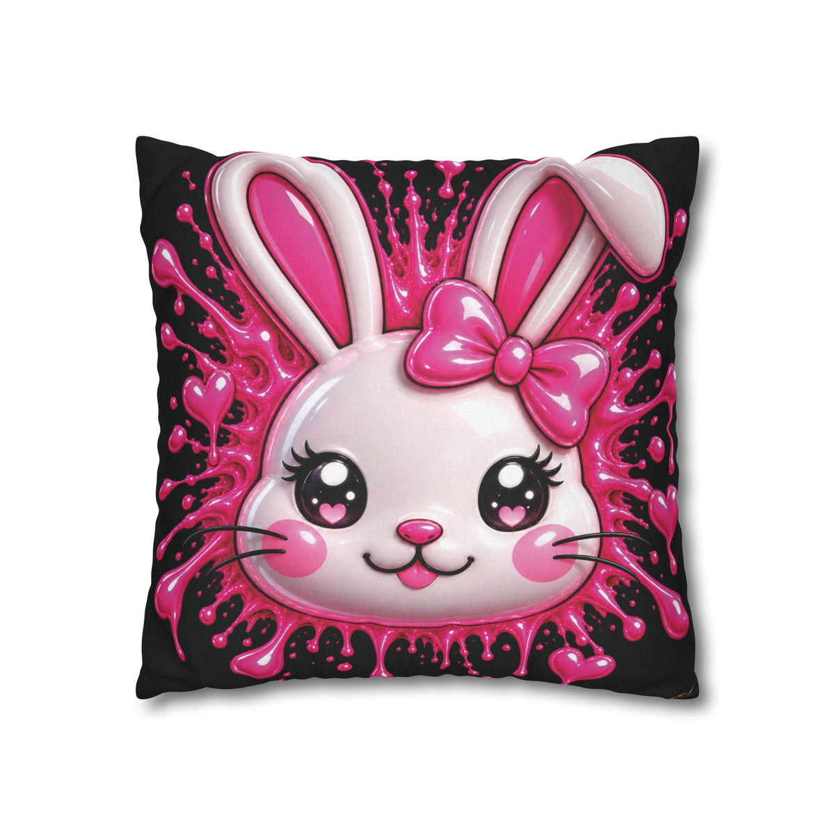 SHIBUYA RABBIT 3D – Kawaii Throw Pillow | Japanese Bunny Cushion | Pink Anime Room Decor | Cute Sofa Pillow | Harajuku Home Decor | Cool Living Club