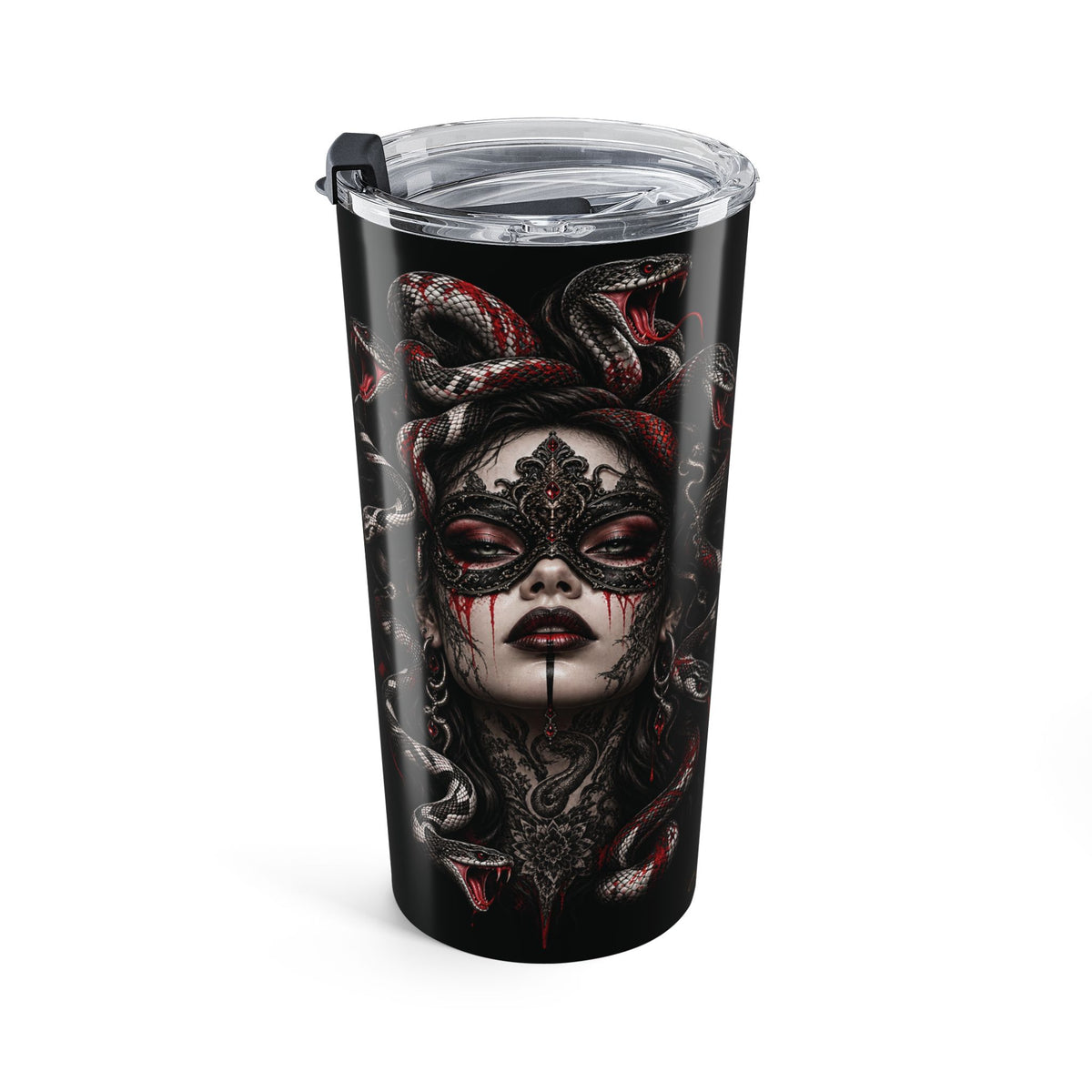 MEDUSA NOIR – Serpent Queen | 20oz Stainless Steel Tumbler | Gothic Snake Travel Mug | Dark Fantasy Coffee Cup | Horror Drinkware | Premium Insulated Cup | Cool Living Club