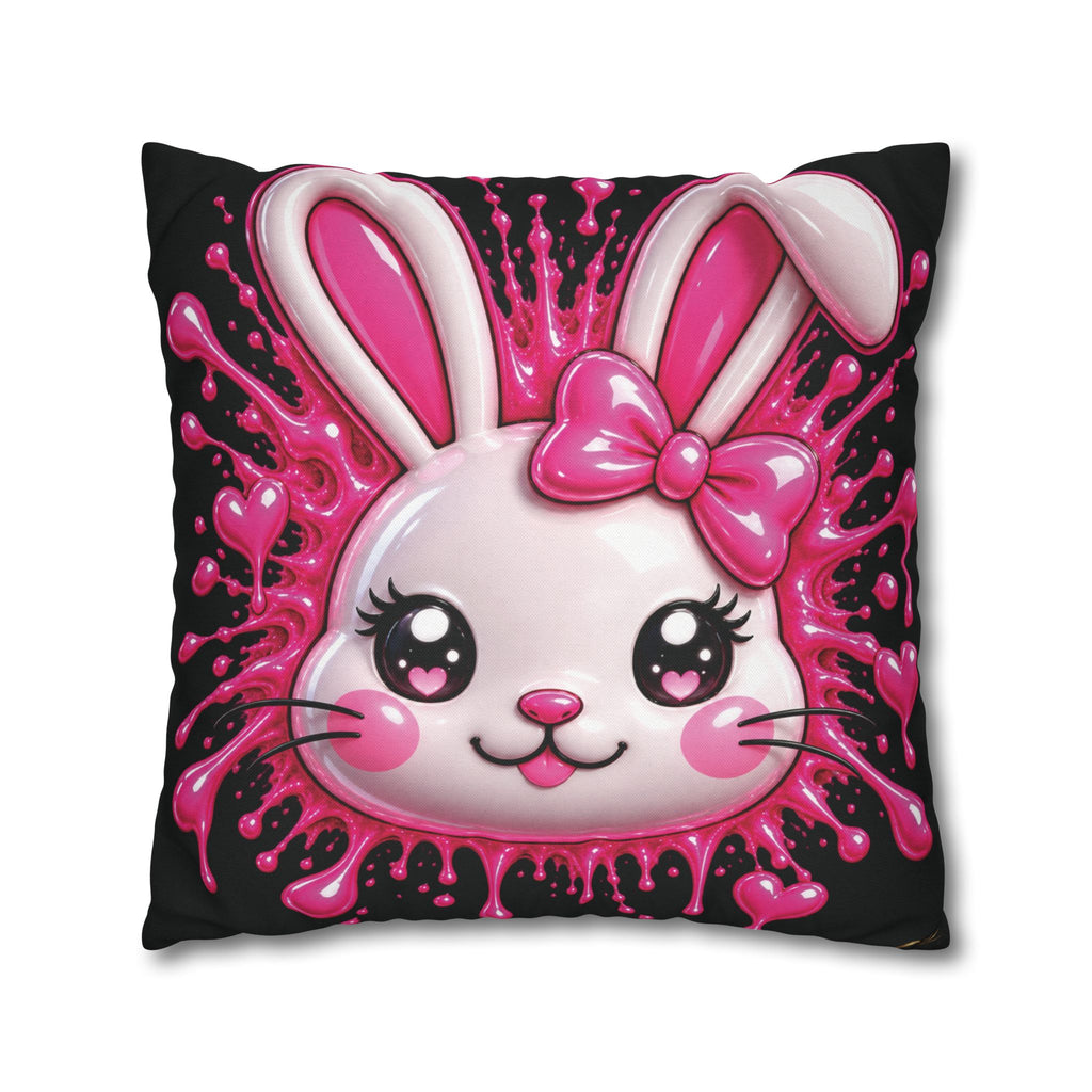 SHIBUYA RABBIT 3D – Kawaii Throw Pillow | Japanese Bunny Cushion | Pink Anime Room Decor | Cute Sofa Pillow | Harajuku Home Decor | Cool Living Club
