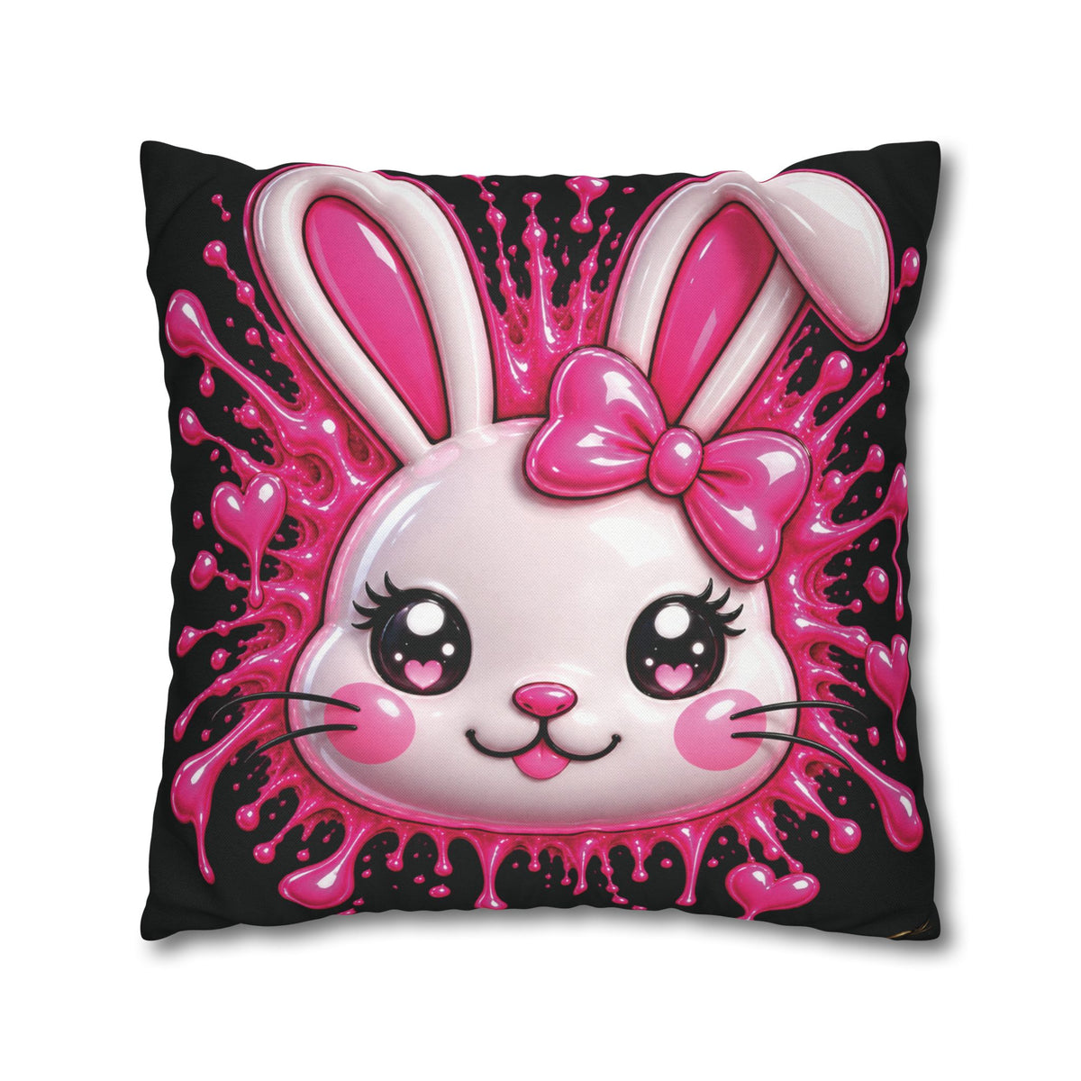 SHIBUYA RABBIT 3D – Kawaii Throw Pillow | Japanese Bunny Cushion | Pink Anime Room Decor | Cute Sofa Pillow | Harajuku Home Decor | Cool Living Club
