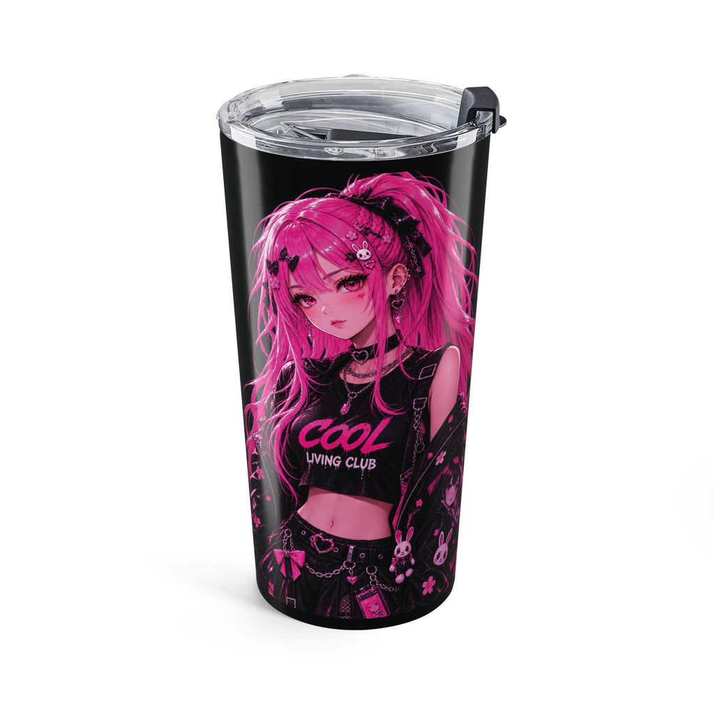 SHIBUYA NEON – Neon Riot | White 20oz Insulated Tumbler | Tokyo Anime Cup | Cool Living Club