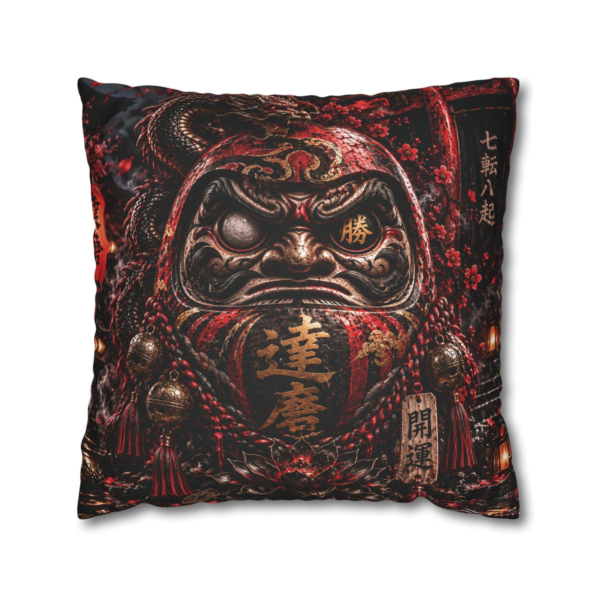 DARK DARUMA – Japanese Dragon | Throw Pillow