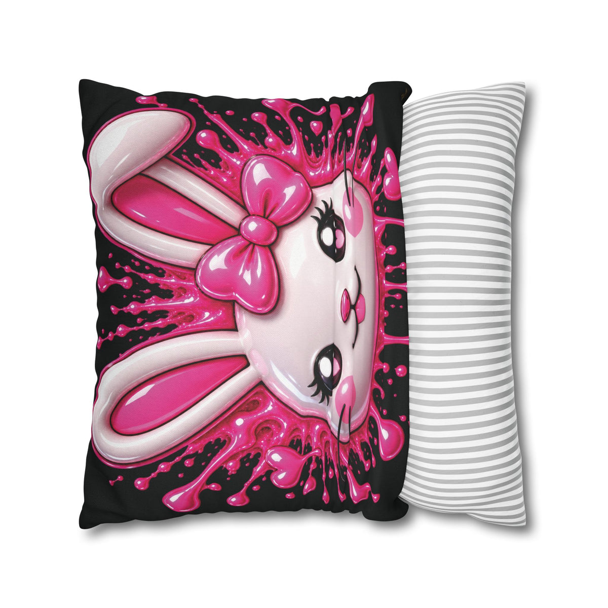 SHIBUYA RABBIT 3D – Kawaii Throw Pillow | Japanese Bunny Cushion | Pink Anime Room Decor | Cute Sofa Pillow | Harajuku Home Decor | Cool Living Club
