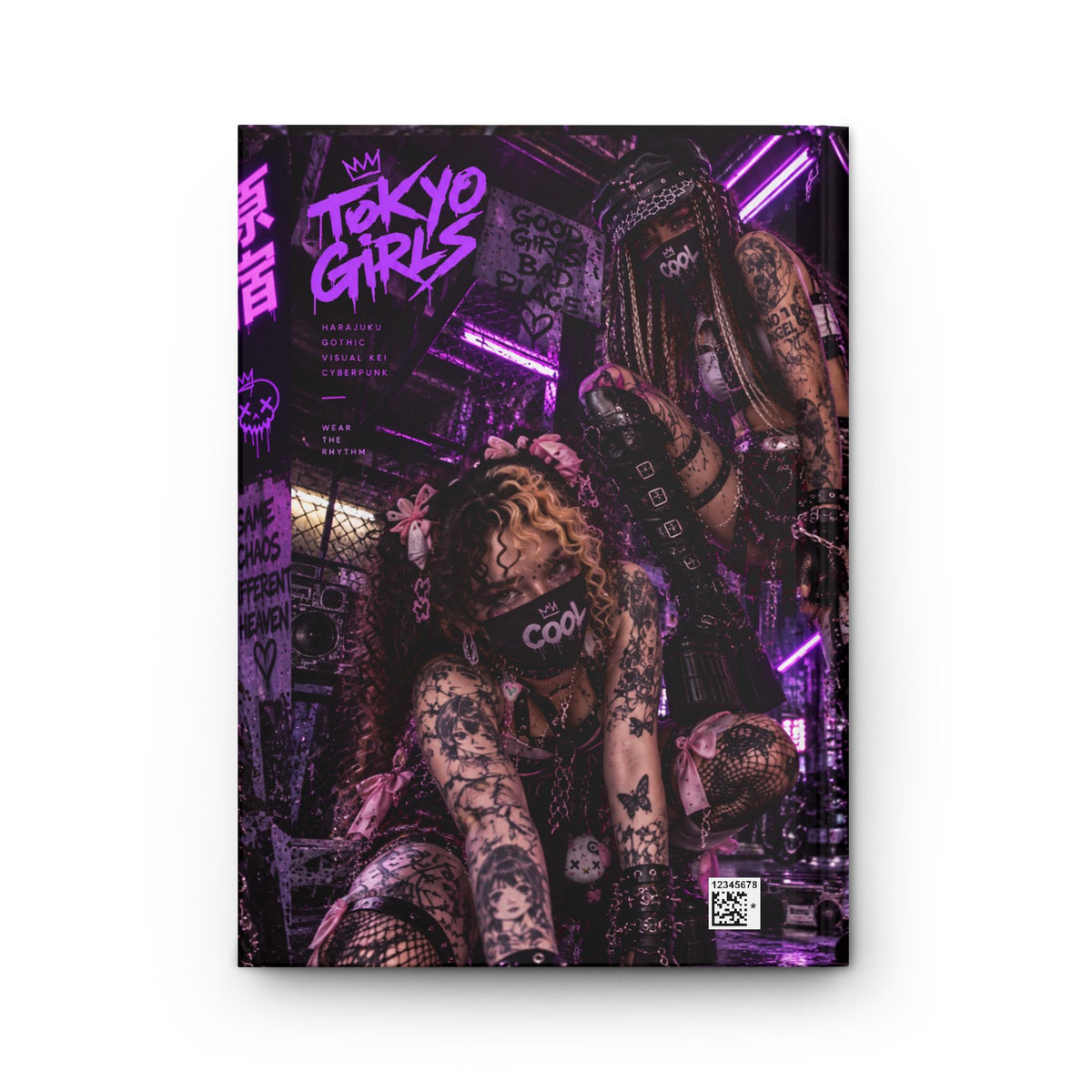 TOKYO GIRLS Gothic Cyberpunk Journal – Harajuku Visual Kei Hardcover Notebook | Alternative Japanese Streetwear Diary | Cool Living Club