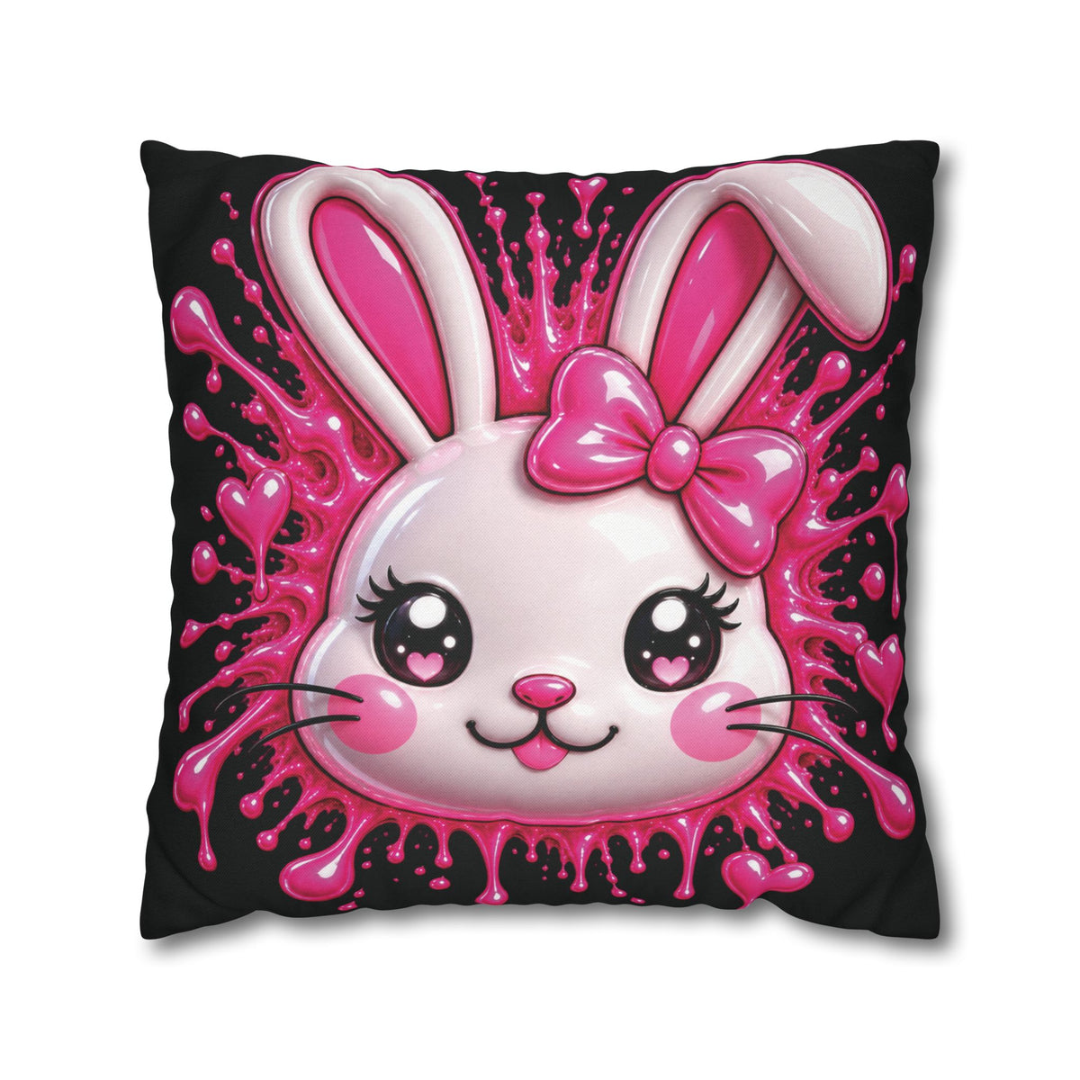 SHIBUYA RABBIT 3D – Kawaii Throw Pillow | Japanese Bunny Cushion | Pink Anime Room Decor | Cute Sofa Pillow | Harajuku Home Decor | Cool Living Club