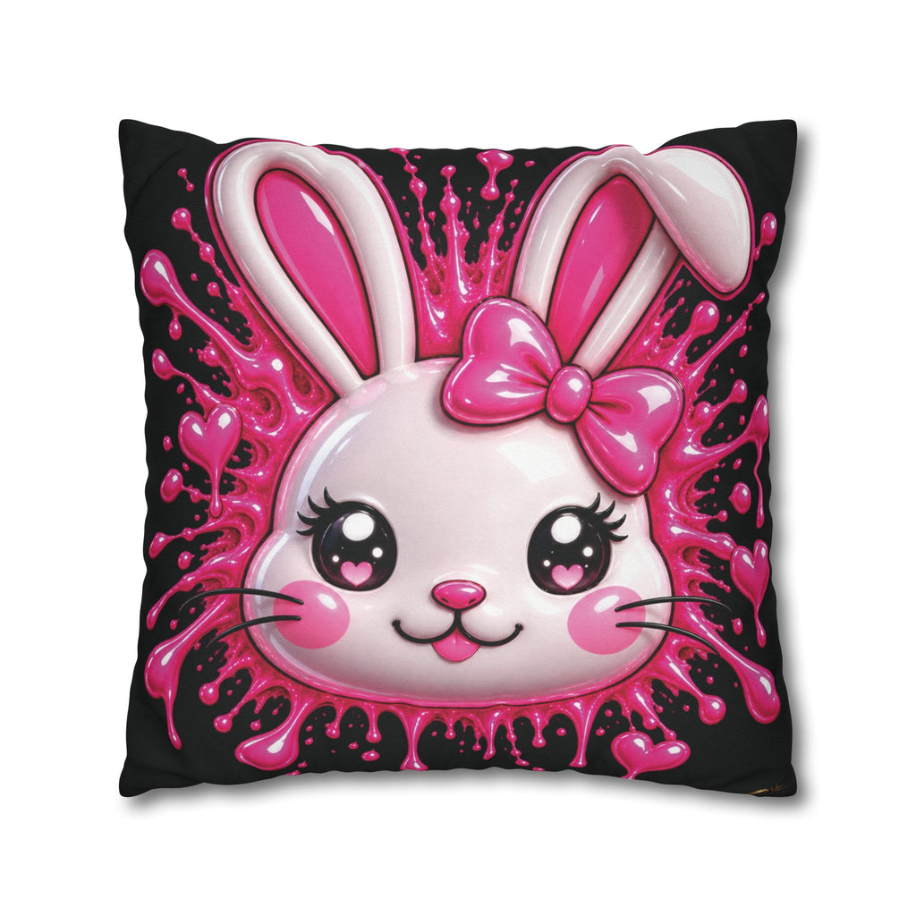SHIBUYA RABBIT 3D – Kawaii Throw Pillow | Japanese Bunny Cushion | Pink Anime Room Decor | Cute Sofa Pillow | Harajuku Home Decor | Cool Living Club