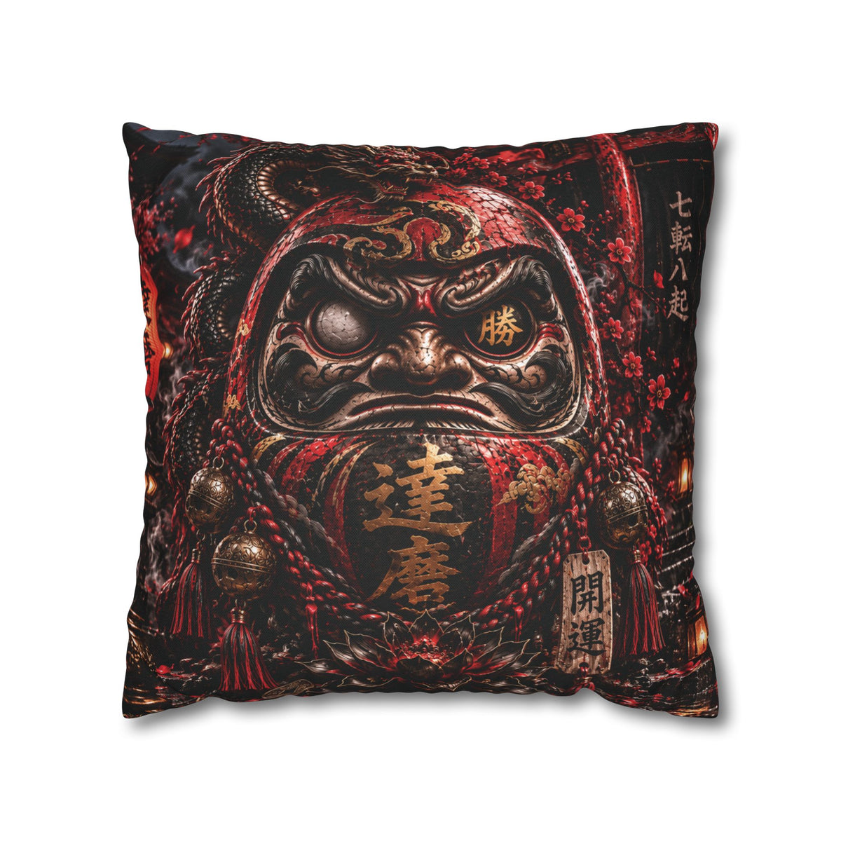 DARK DARUMA – Japanese Dragon | Throw Pillow