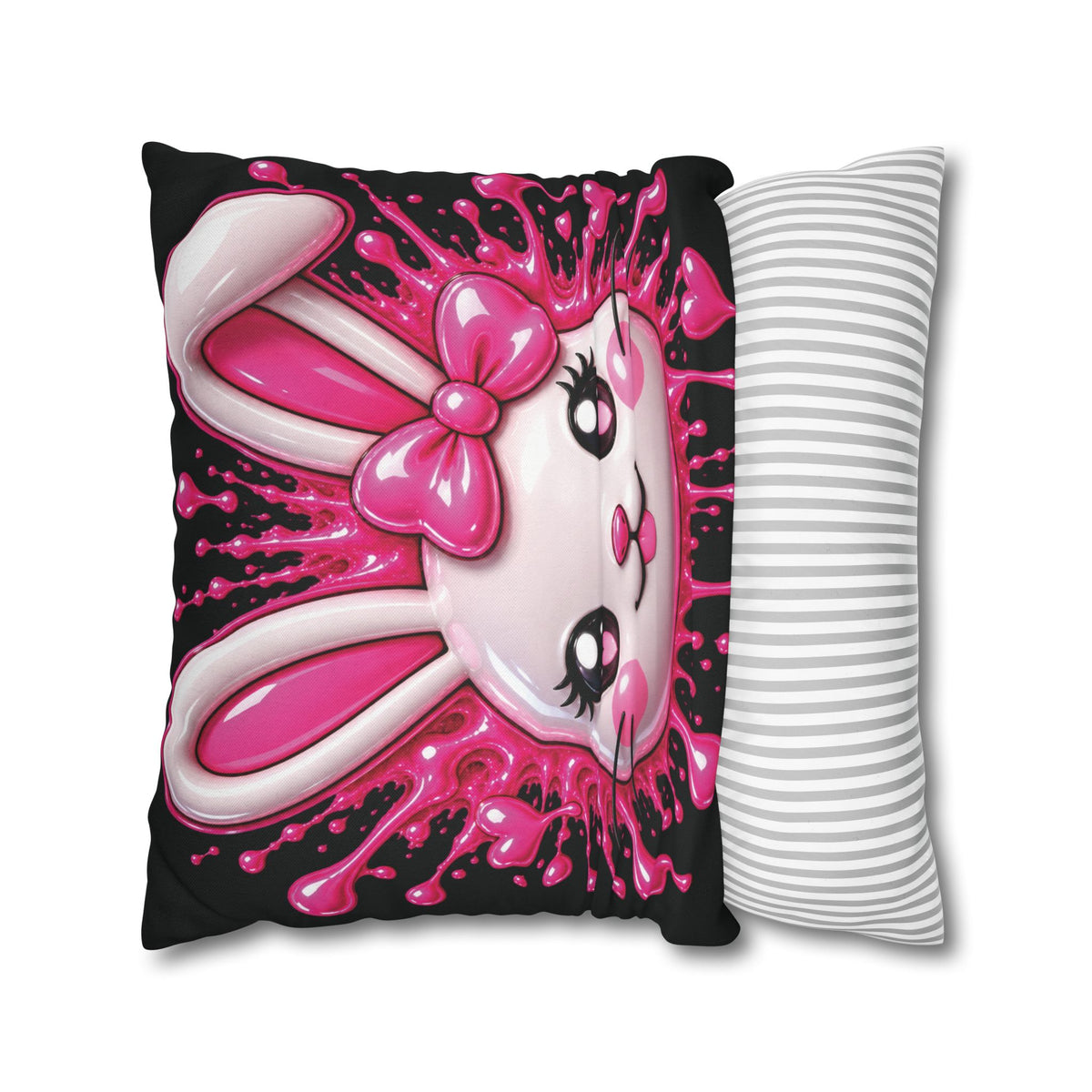 SHIBUYA RABBIT 3D – Kawaii Throw Pillow | Japanese Bunny Cushion | Pink Anime Room Decor | Cute Sofa Pillow | Harajuku Home Decor | Cool Living Club