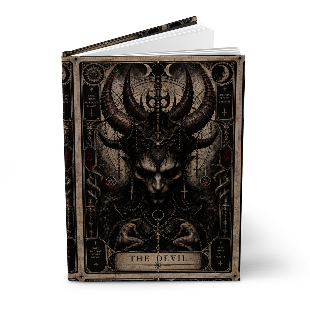 THE DEVIL Gothic Tarot Hardcover Journal | Dark Occult Notebook | Gothic Art Diary | Witchy Alternative Journal | Cool Living Club
