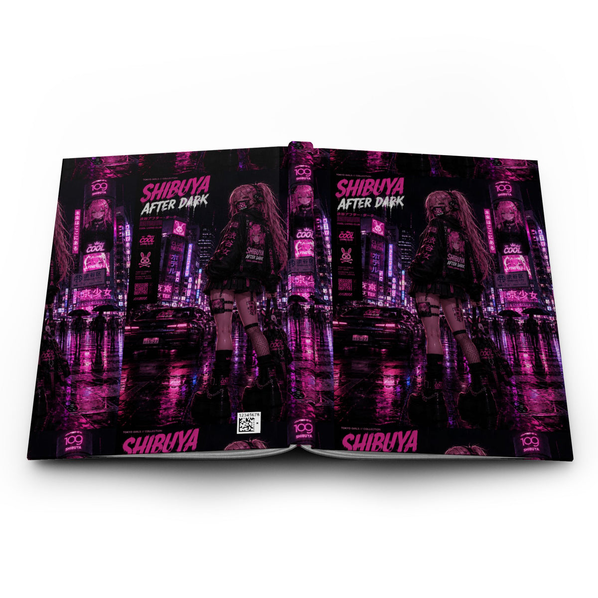 SHIBUYA AFTER DARK Hardcover Journal | Cyberpunk Tokyo Notebook | Japanese Streetwear Diary | Neon Gothic Journal | Cool Living Club