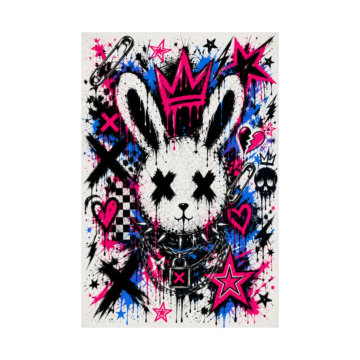 Graffiti Bunny X | Street Art Poster