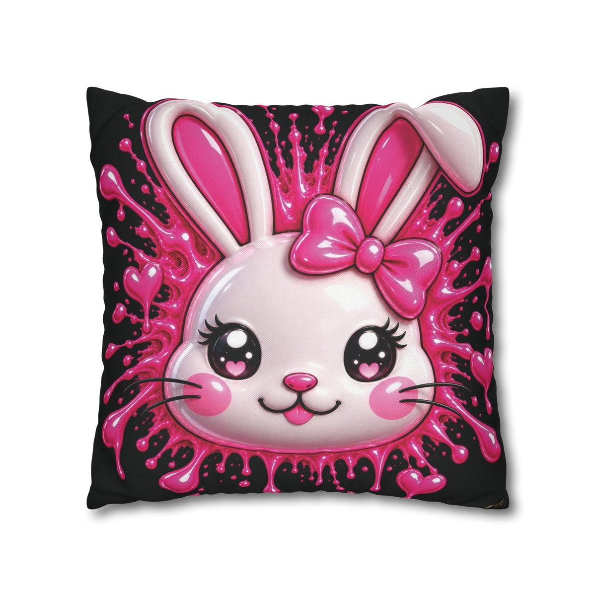SHIBUYA RABBIT 3D – Kawaii Throw Pillow | Japanese Bunny Cushion | Pink Anime Room Decor | Cute Sofa Pillow | Harajuku Home Decor | Cool Living Club