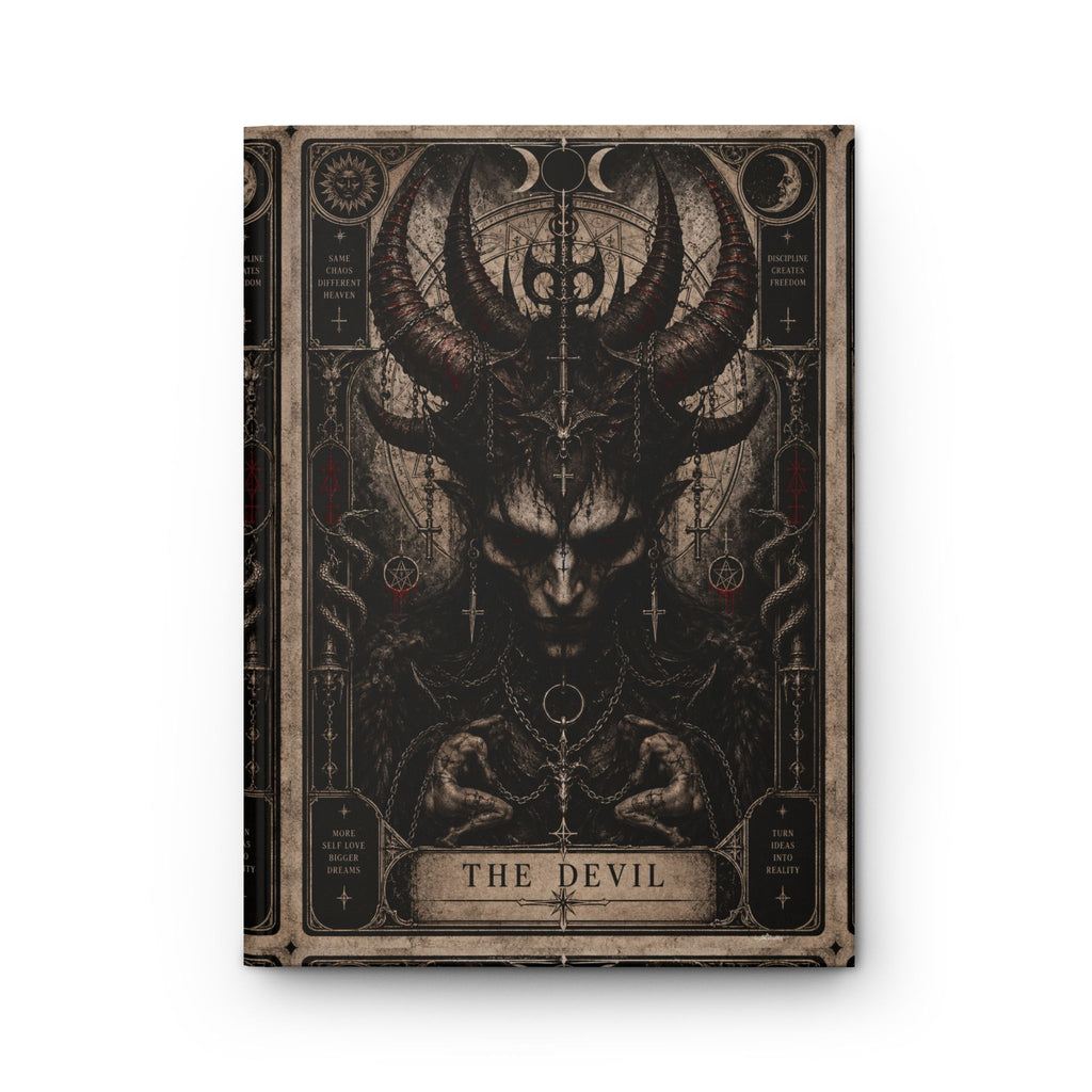 THE DEVIL Gothic Tarot Hardcover Journal | Dark Occult Notebook | Gothic Art Diary | Witchy Alternative Journal | Cool Living Club