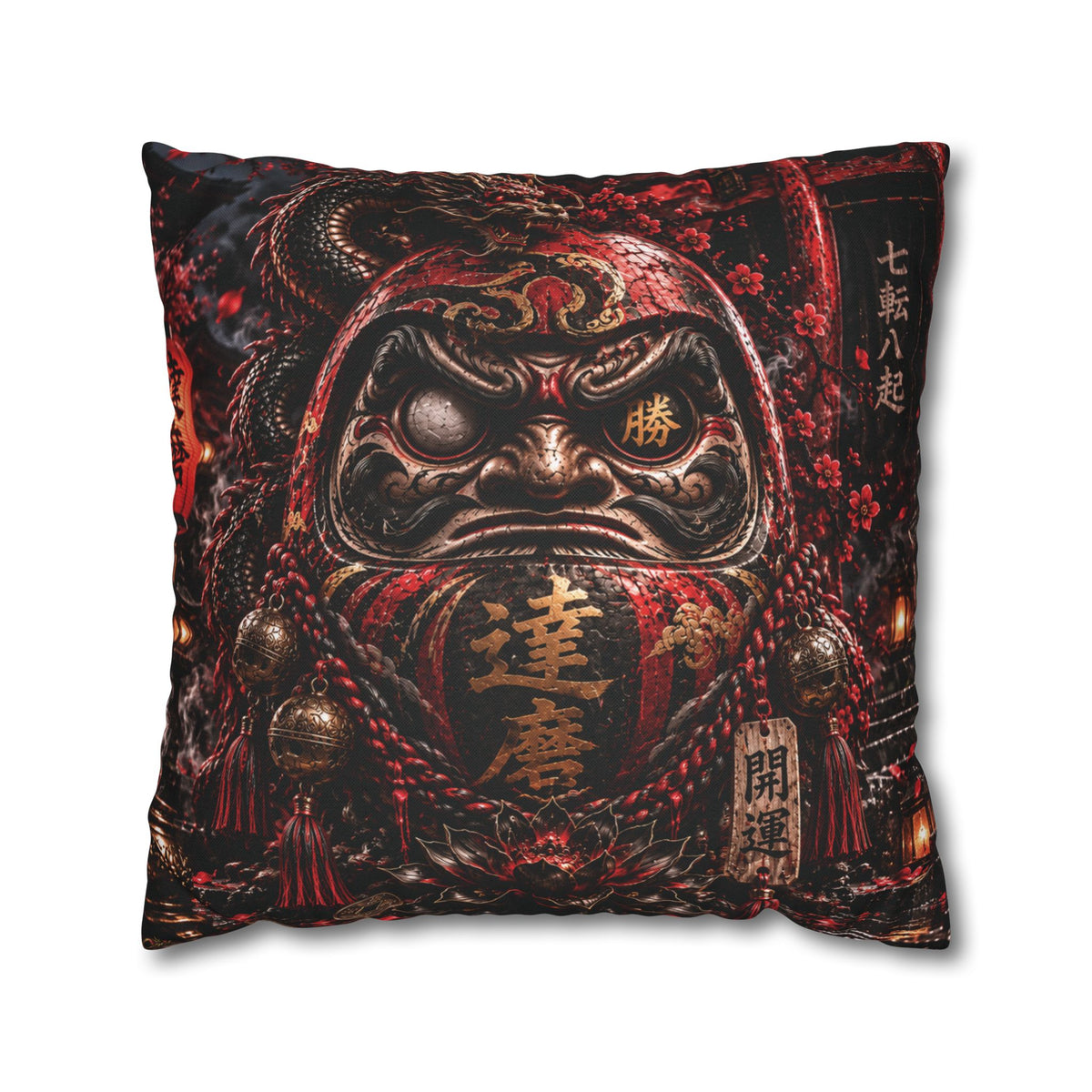 DARK DARUMA – Japanese Dragon | Throw Pillow