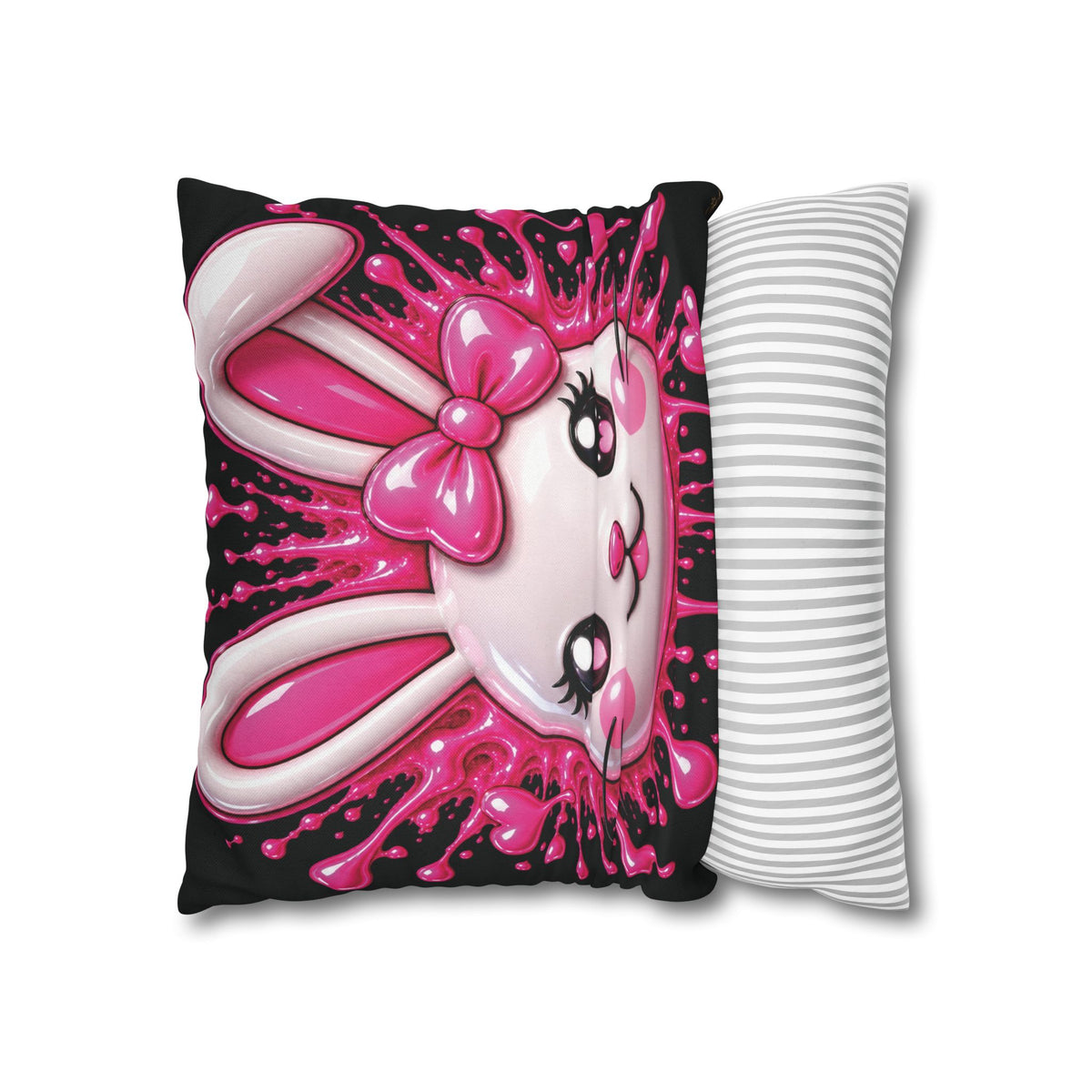 SHIBUYA RABBIT 3D – Kawaii Throw Pillow | Japanese Bunny Cushion | Pink Anime Room Decor | Cute Sofa Pillow | Harajuku Home Decor | Cool Living Club