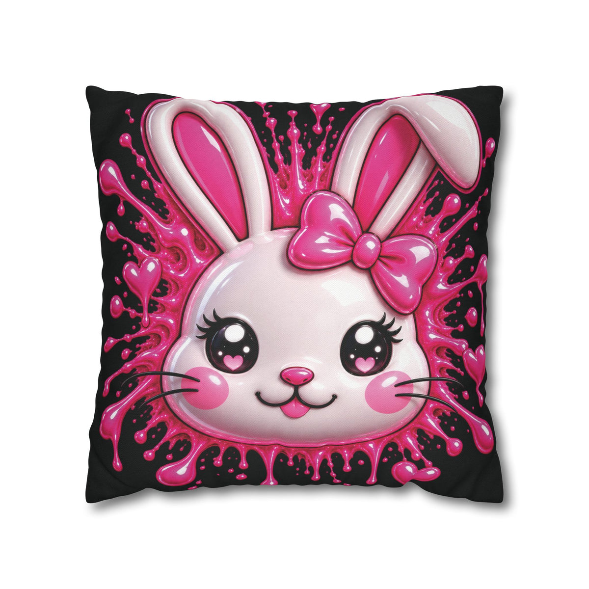 SHIBUYA RABBIT 3D – Kawaii Throw Pillow | Japanese Bunny Cushion | Pink Anime Room Decor | Cute Sofa Pillow | Harajuku Home Decor | Cool Living Club