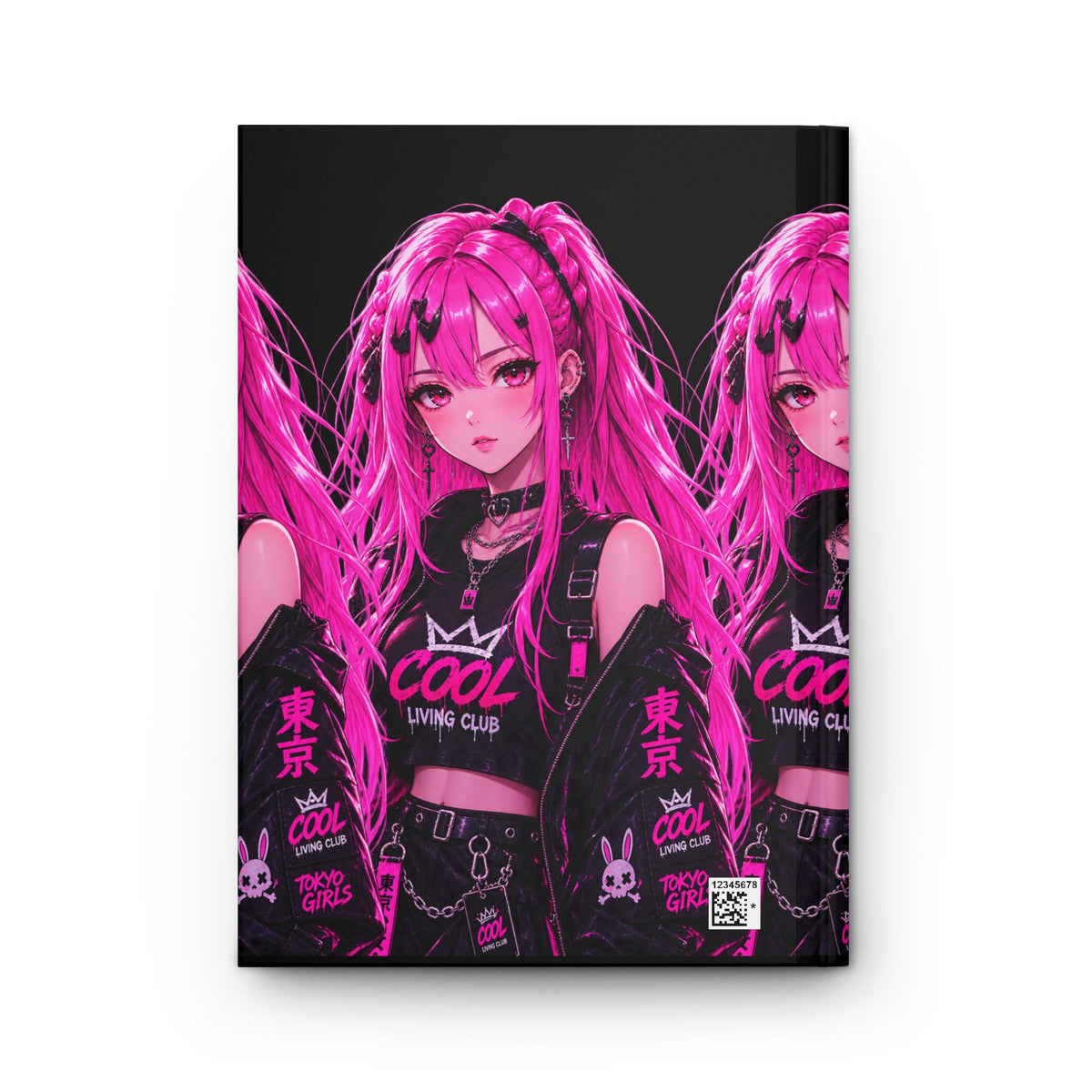 SHIBUYA Tokyo Girls Hardcover Journal | Pink Cyberpunk Anime Notebook | Japanese Streetwear Diary | Kawaii Gothic Journal | Cool Living Club