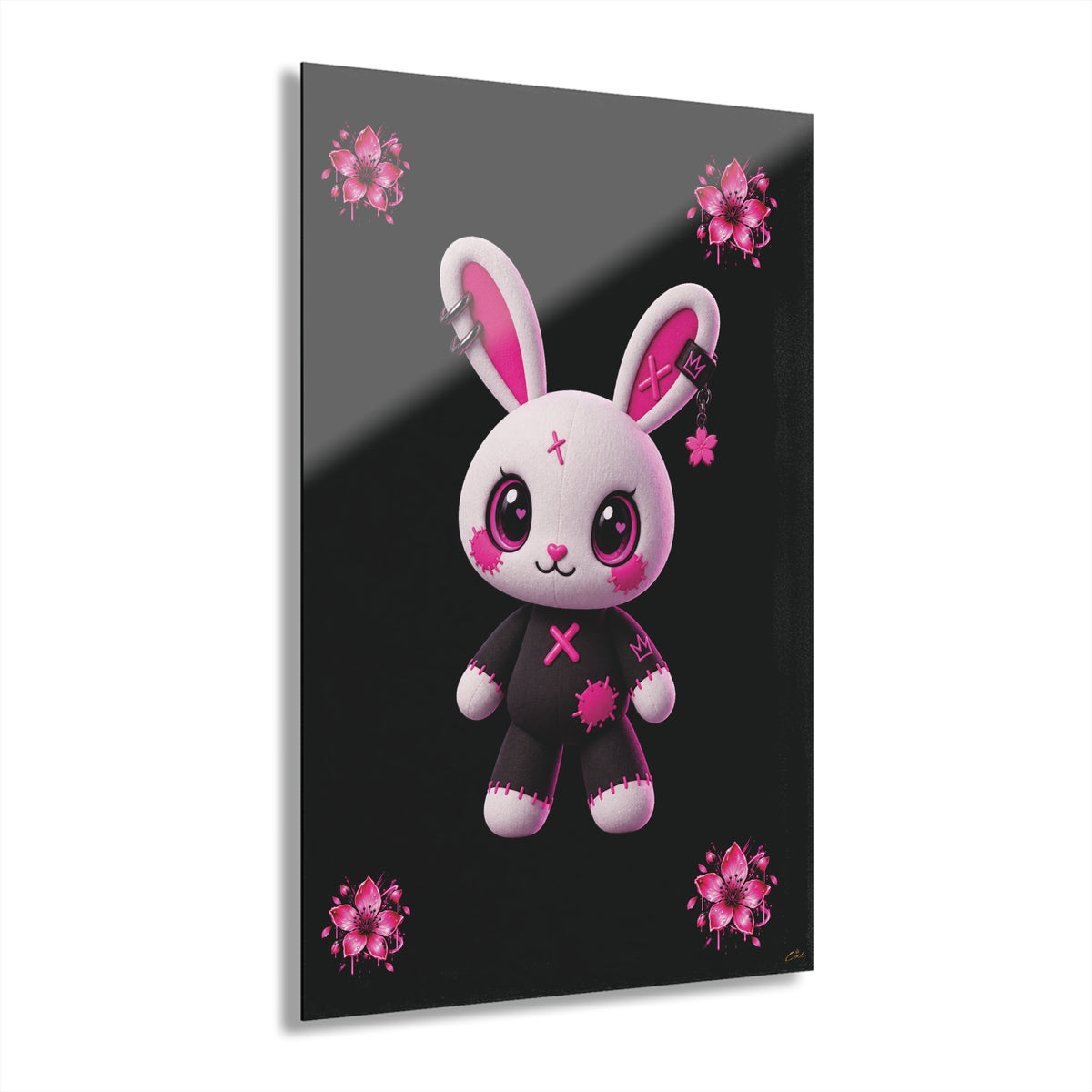SHIBUYA NEON – Electric Bunny | Premium Acrylic Wall Art | Kawaii Anime Decor | Japanese Cyberpunk Room Art | Cool Living Club