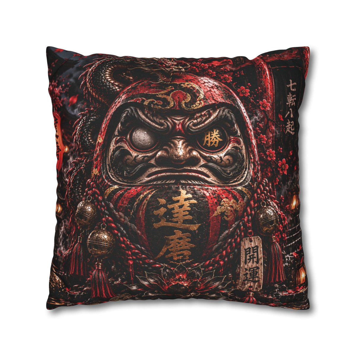 DARK DARUMA – Japanese Dragon | Throw Pillow