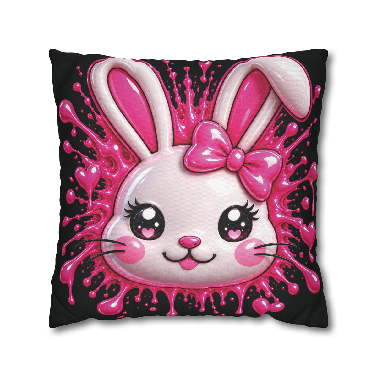 SHIBUYA RABBIT 3D – Kawaii Throw Pillow | Japanese Bunny Cushion | Pink Anime Room Decor | Cute Sofa Pillow | Harajuku Home Decor | Cool Living Club