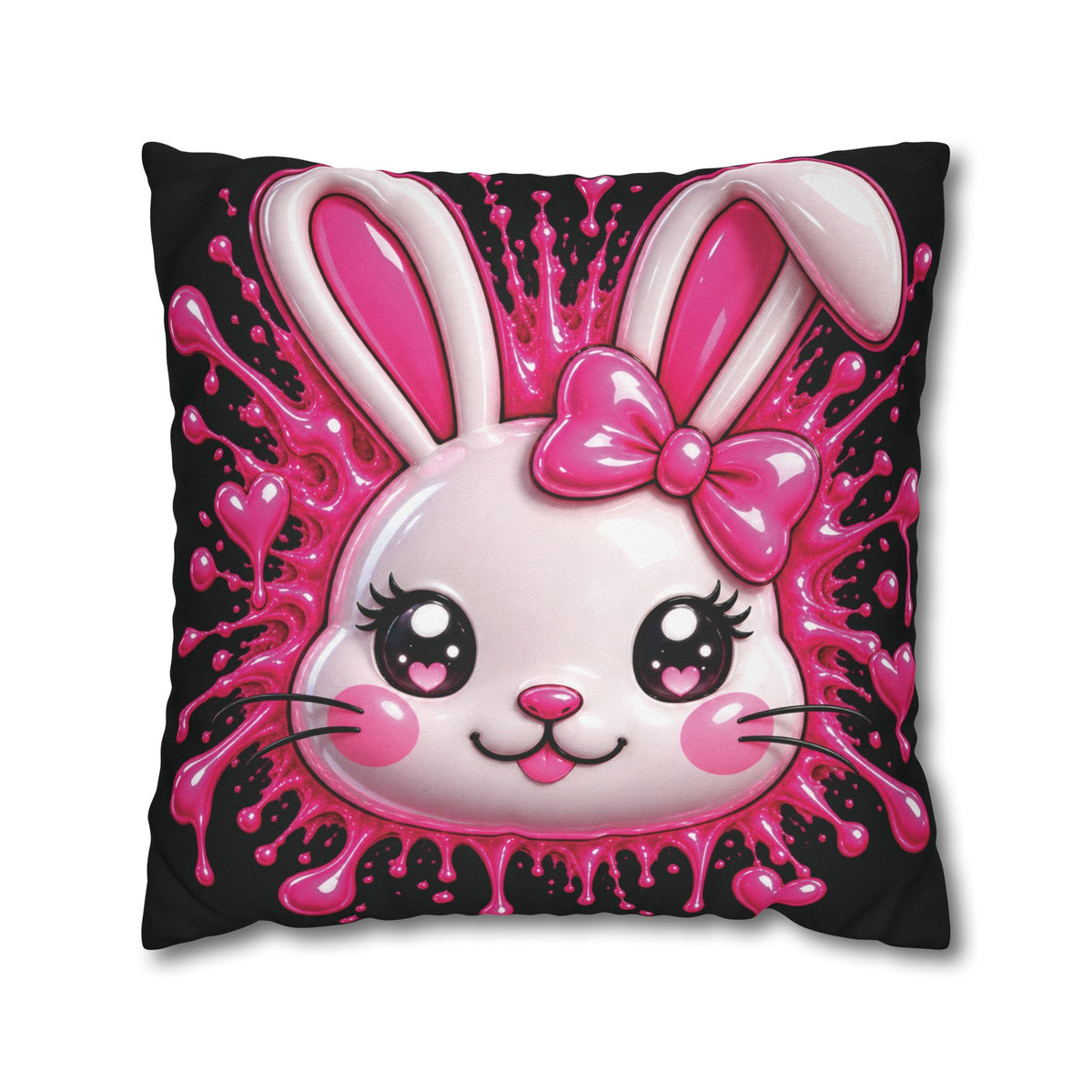 SHIBUYA RABBIT 3D – Kawaii Throw Pillow | Japanese Bunny Cushion | Pink Anime Room Decor | Cute Sofa Pillow | Harajuku Home Decor | Cool Living Club