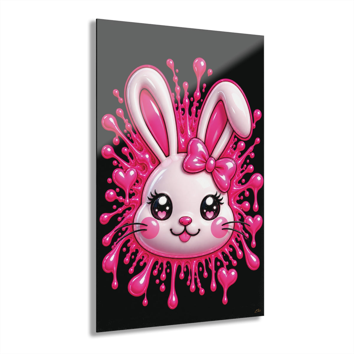SHIBUYA RABBIT 3D – Premium Acrylic Wall Art | Kawaii Japanese Bunny Decor | Pink Anime Room Aesthetic | Modern Acrylic Print | Cool Living Club