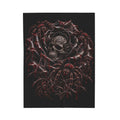 VENOM ROSE – Gothic Skull & Tarantula Plush Blanket | Black Rose Spider Throw | Dark Gothic Bedroom Decor | Cool Living Club