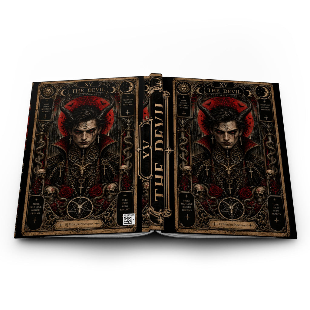 THE DEVIL XV Gothic Tarot Journal | Dark Occult Hardcover Notebook | Witchy Dark Academia Diary | Alternative Gothic Gift | Cool Living Club