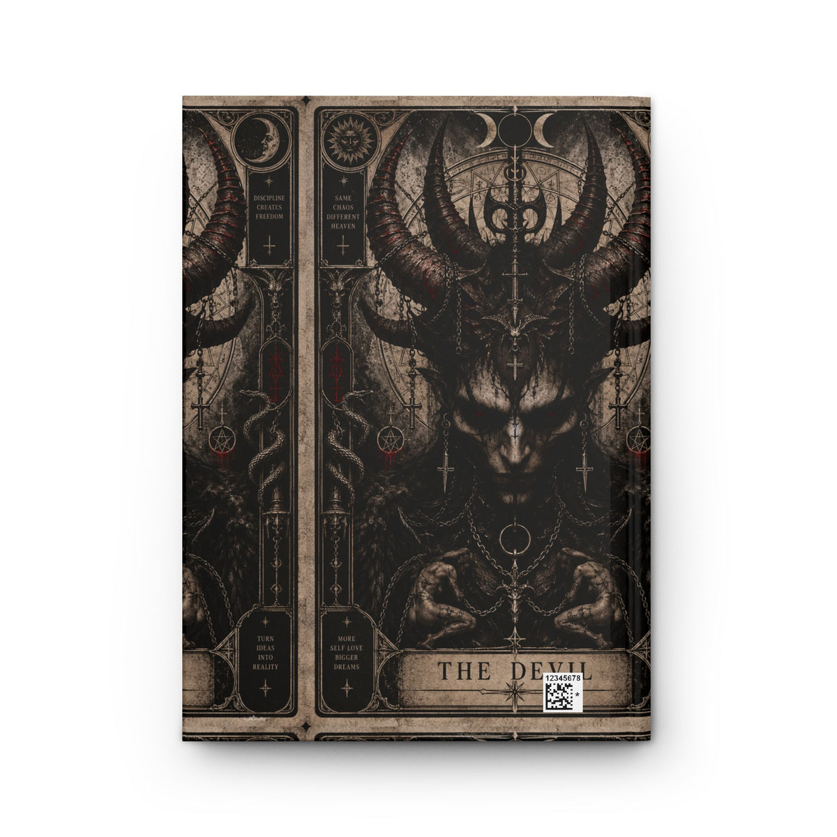 THE DEVIL Gothic Tarot Hardcover Journal | Dark Occult Notebook | Gothic Art Diary | Witchy Alternative Journal | Cool Living Club