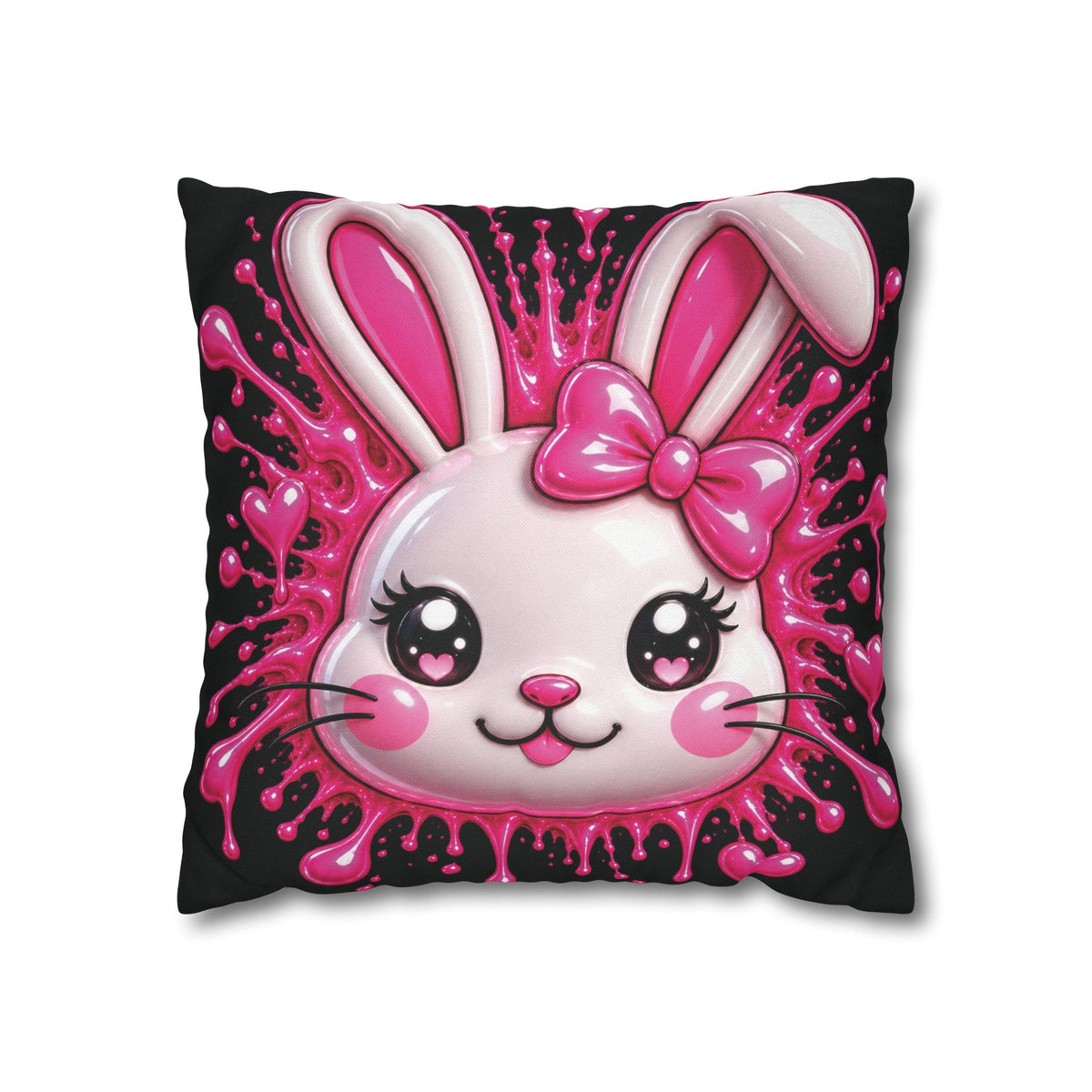SHIBUYA RABBIT 3D – Kawaii Throw Pillow | Japanese Bunny Cushion | Pink Anime Room Decor | Cute Sofa Pillow | Harajuku Home Decor | Cool Living Club