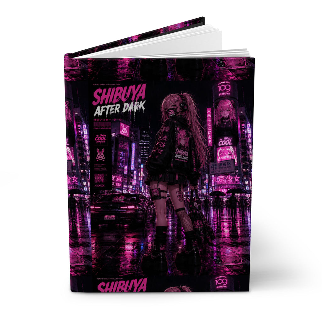 SHIBUYA AFTER DARK Hardcover Journal | Cyberpunk Tokyo Notebook | Japanese Streetwear Diary | Neon Gothic Journal | Cool Living Club