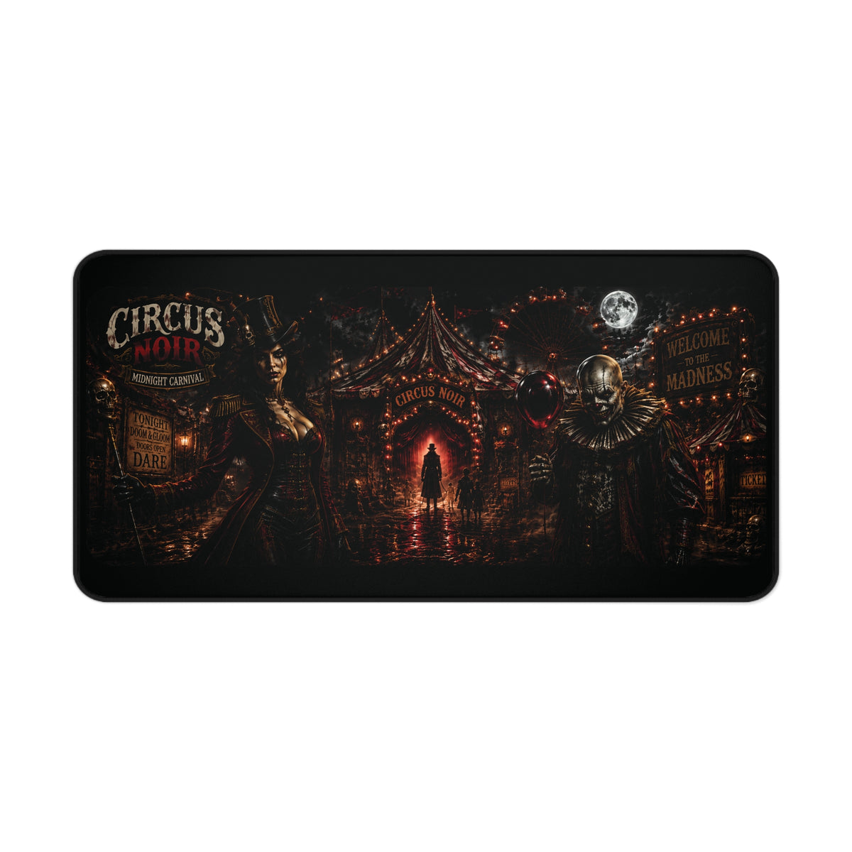 Mouse Pads-Circus Noir – Midnight Carnival | Premium Gothic Gaming Desk Mat | XXL Mouse Pad