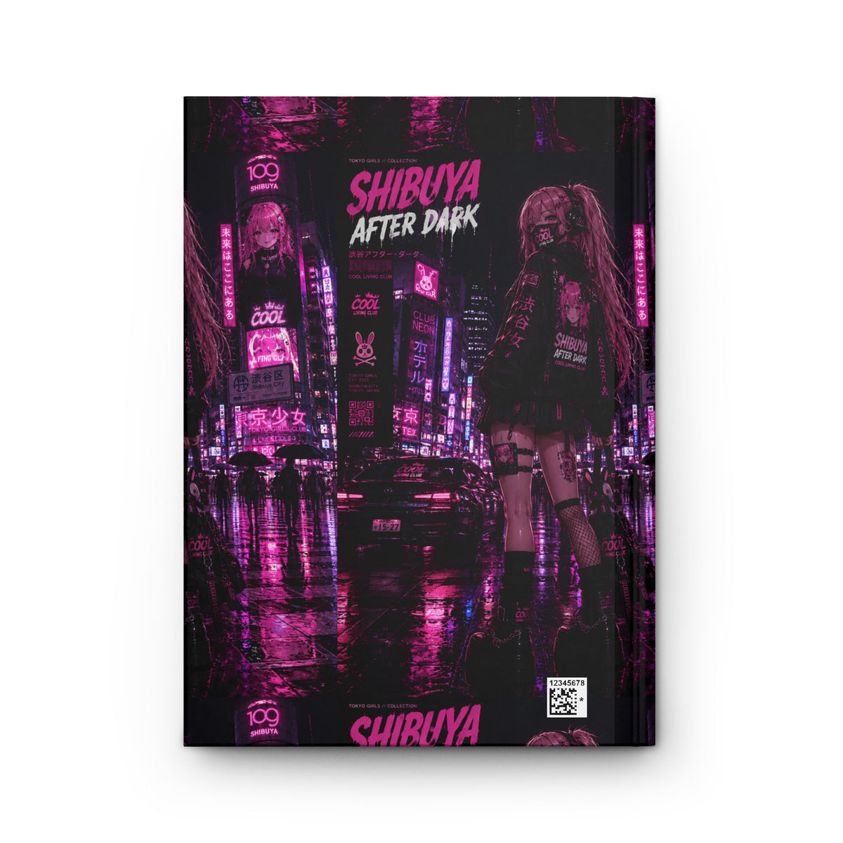 SHIBUYA AFTER DARK Hardcover Journal | Cyberpunk Tokyo Notebook | Japanese Streetwear Diary | Neon Gothic Journal | Cool Living Club
