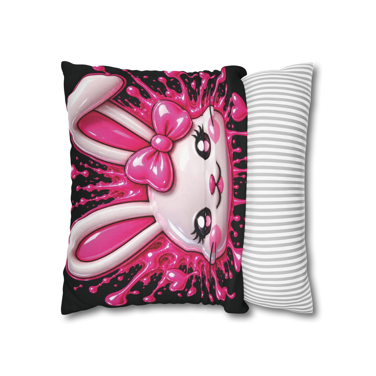 SHIBUYA RABBIT 3D – Kawaii Throw Pillow | Japanese Bunny Cushion | Pink Anime Room Decor | Cute Sofa Pillow | Harajuku Home Decor | Cool Living Club