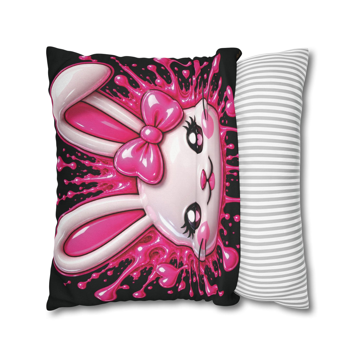SHIBUYA RABBIT 3D – Kawaii Throw Pillow | Japanese Bunny Cushion | Pink Anime Room Decor | Cute Sofa Pillow | Harajuku Home Decor | Cool Living Club