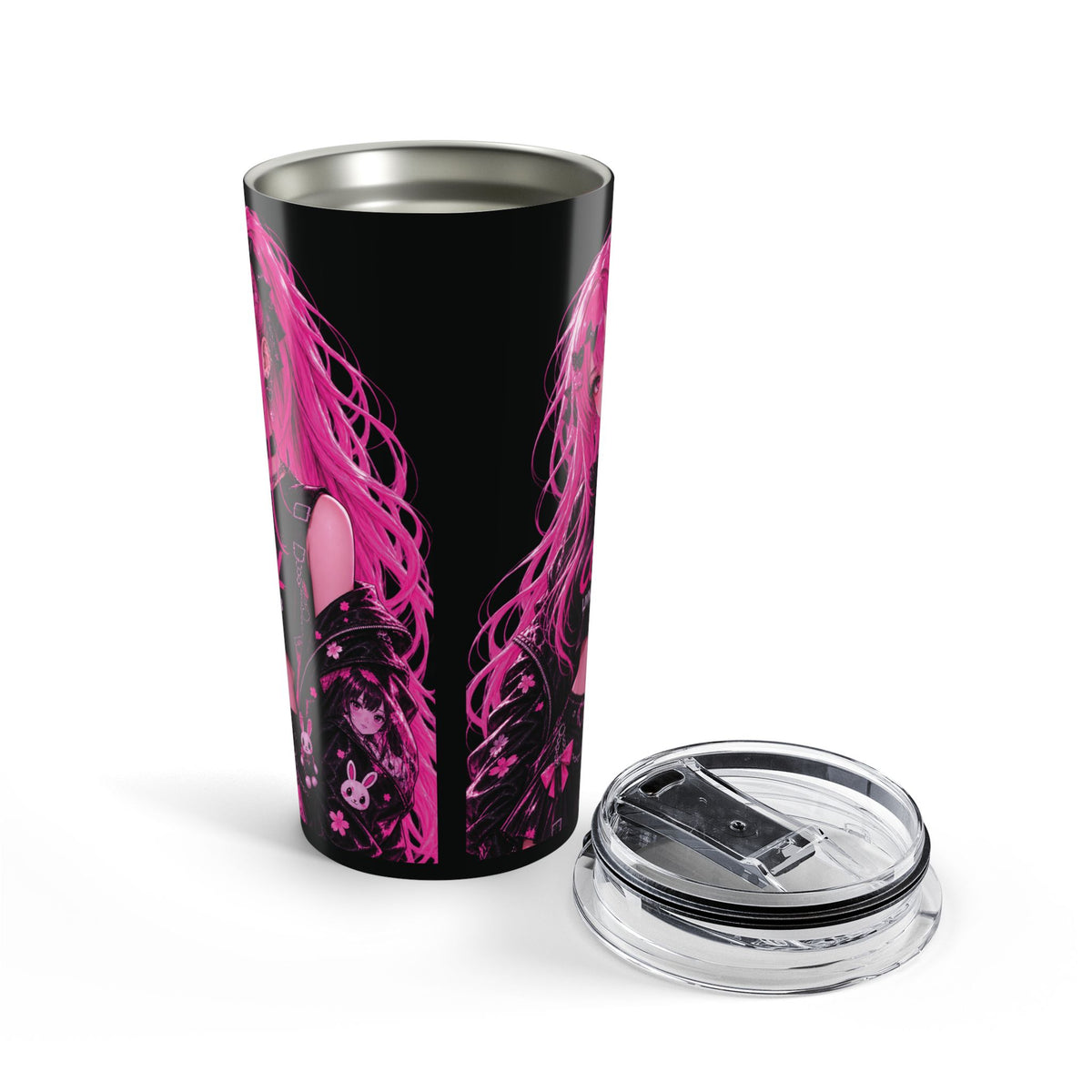 SHIBUYA NEON – Neon Riot | White 20oz Insulated Tumbler | Tokyo Anime Cup | Cool Living Club