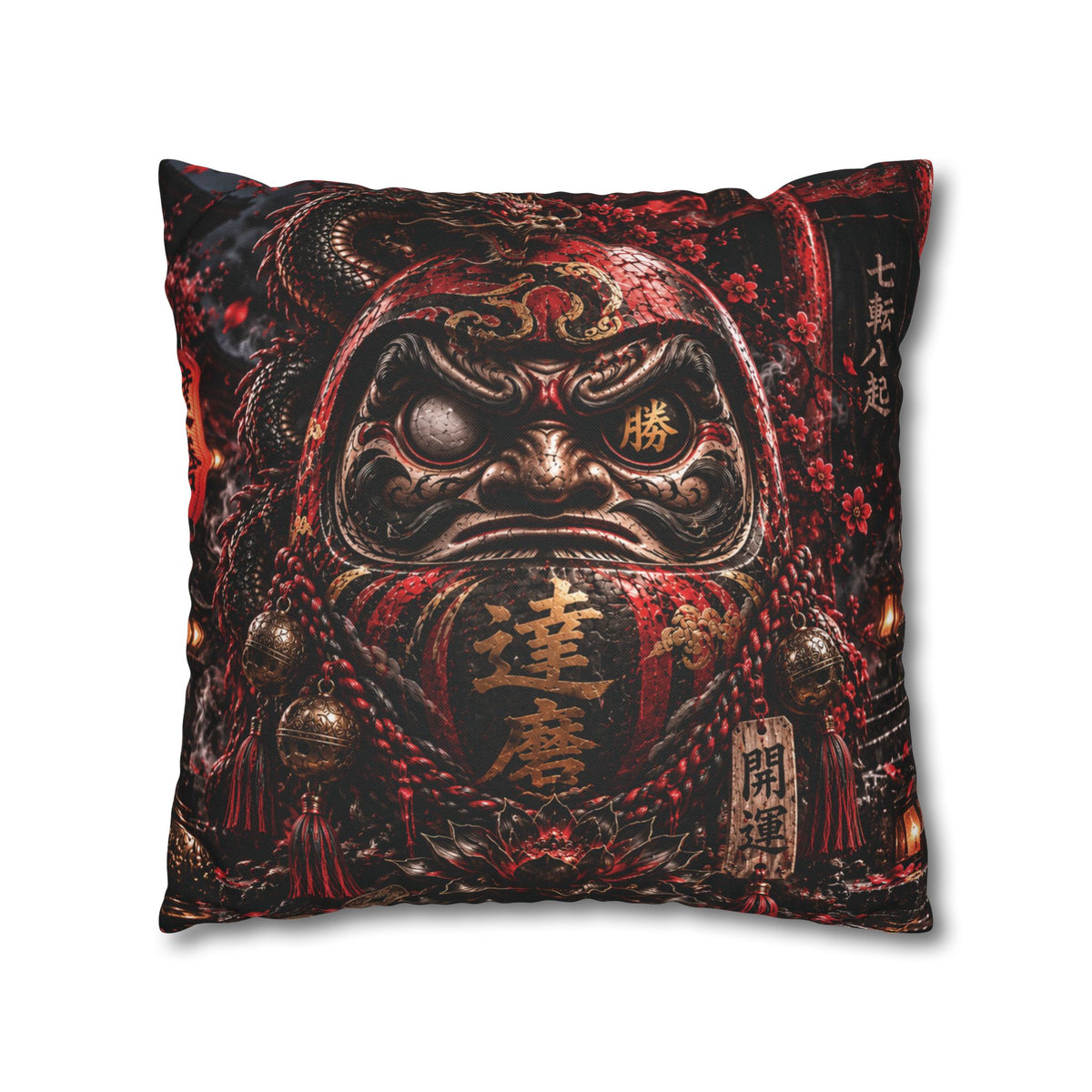 DARK DARUMA – Japanese Dragon | Throw Pillow