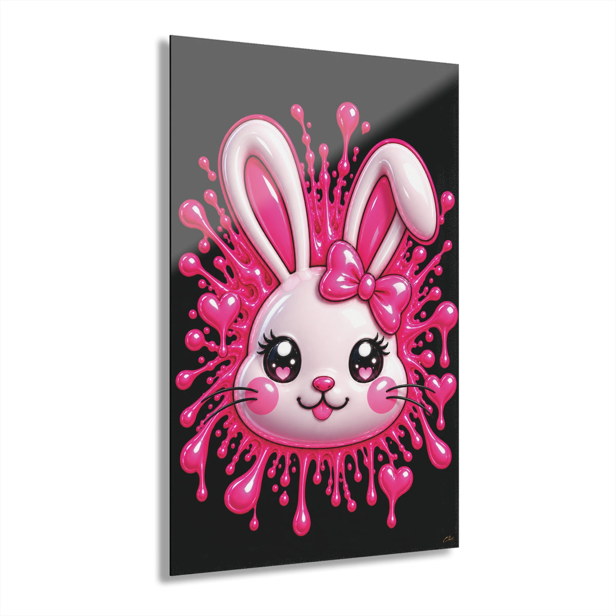 SHIBUYA RABBIT 3D – Premium Acrylic Wall Art | Kawaii Japanese Bunny Decor | Pink Anime Room Aesthetic | Modern Acrylic Print | Cool Living Club