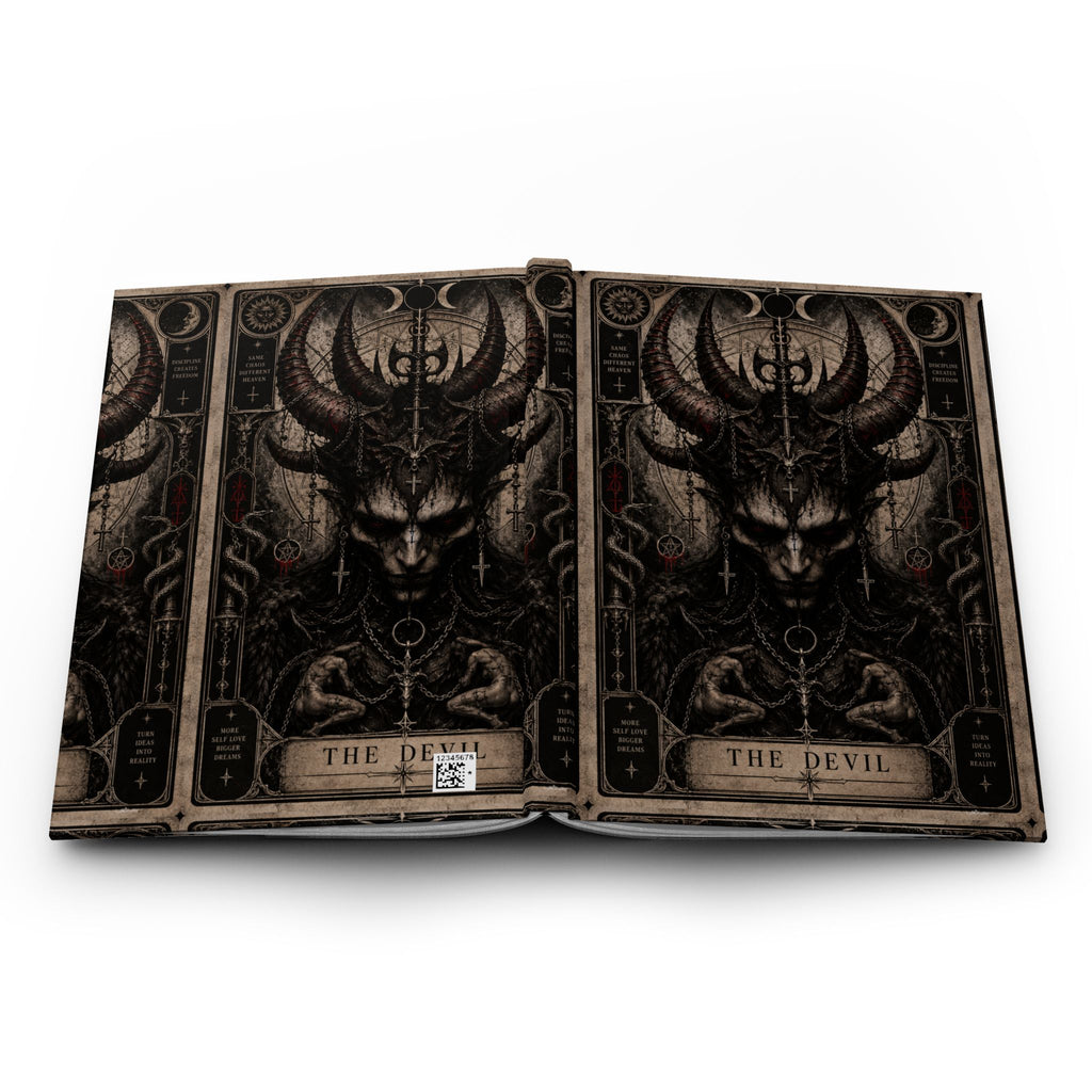 THE DEVIL Gothic Tarot Hardcover Journal | Dark Occult Notebook | Gothic Art Diary | Witchy Alternative Journal | Cool Living Club