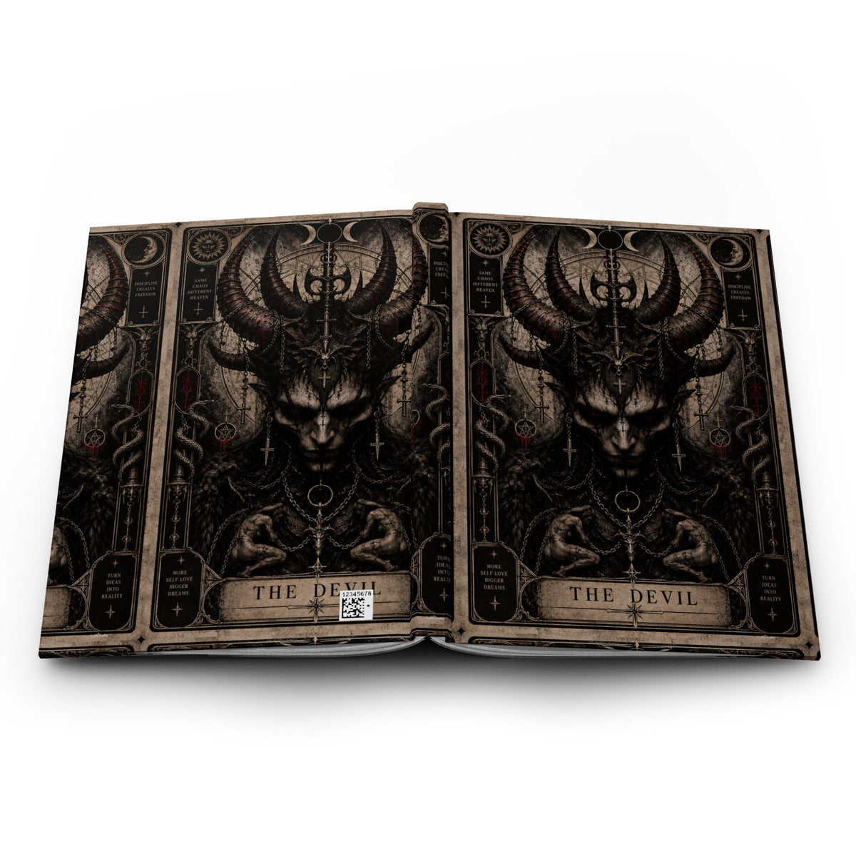 THE DEVIL Gothic Tarot Hardcover Journal | Dark Occult Notebook | Gothic Art Diary | Witchy Alternative Journal | Cool Living Club