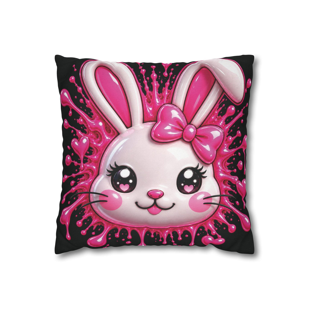 SHIBUYA RABBIT 3D – Kawaii Throw Pillow | Japanese Bunny Cushion | Pink Anime Room Decor | Cute Sofa Pillow | Harajuku Home Decor | Cool Living Club