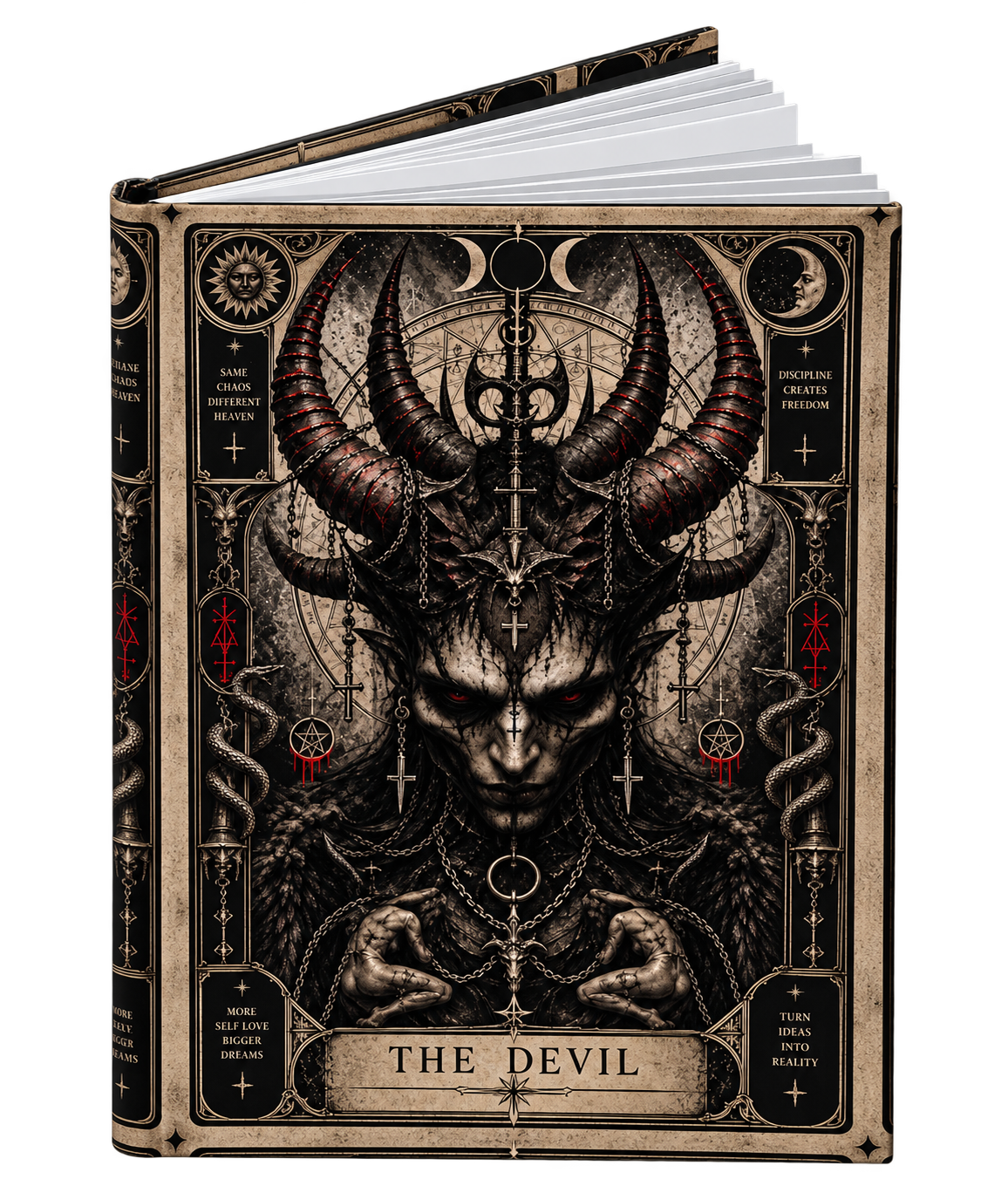 THE DEVIL Gothic Tarot Hardcover Journal | Dark Occult Notebook | Gothic Art Diary | Witchy Alternative Journal | Cool Living Club
