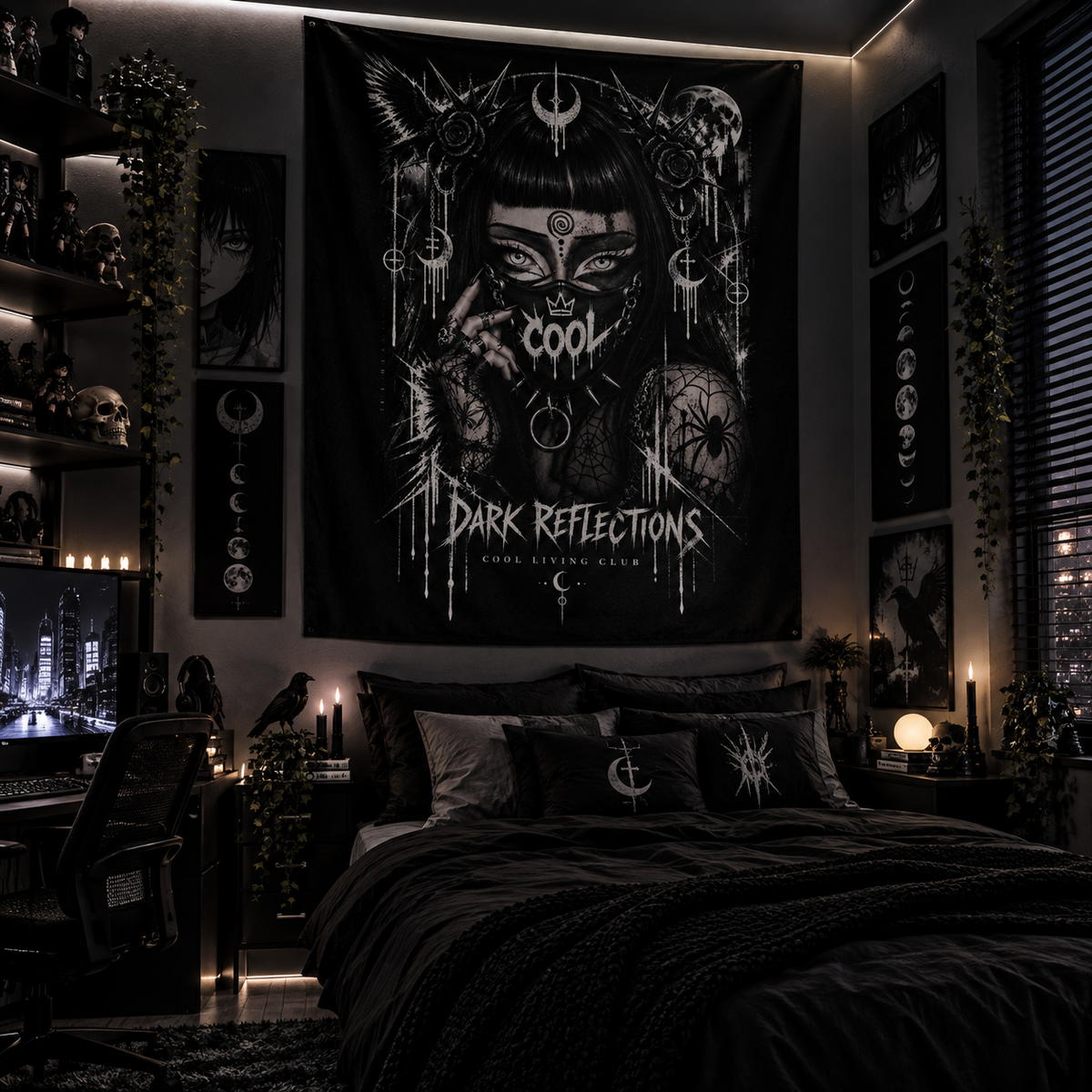 DARK REFLECTIONS – Shadow Girl | Wall Tapestry