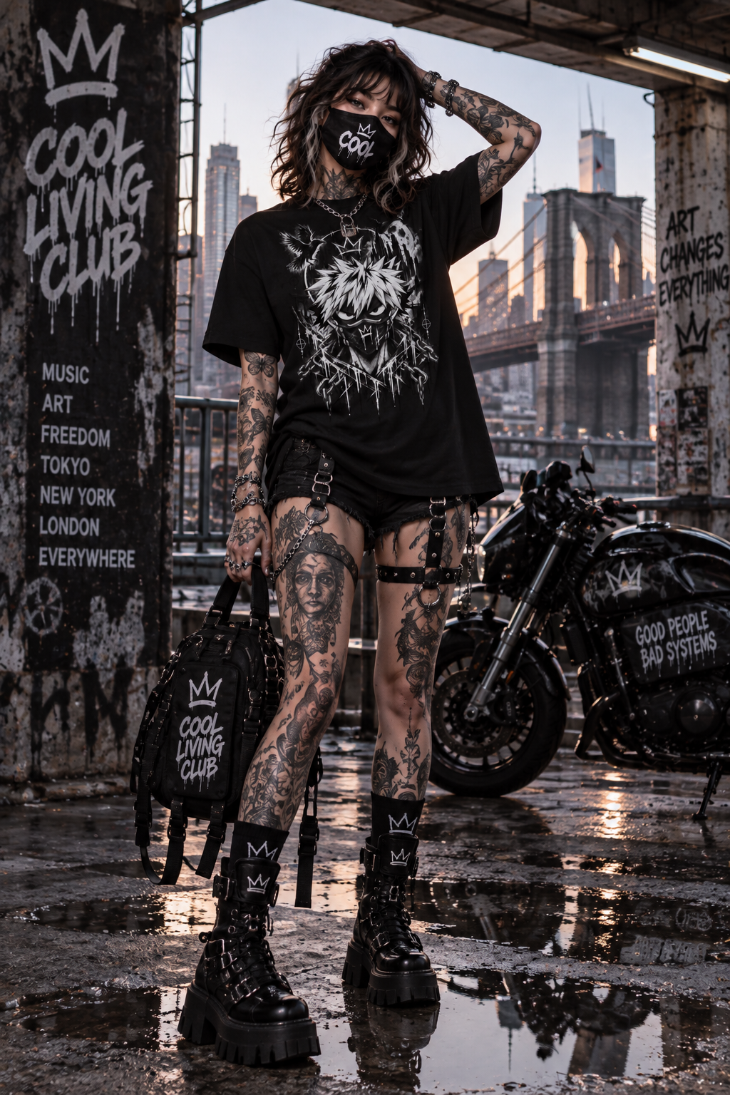 Explosive Shadow Mask | Cyberpunk T-Shirt
