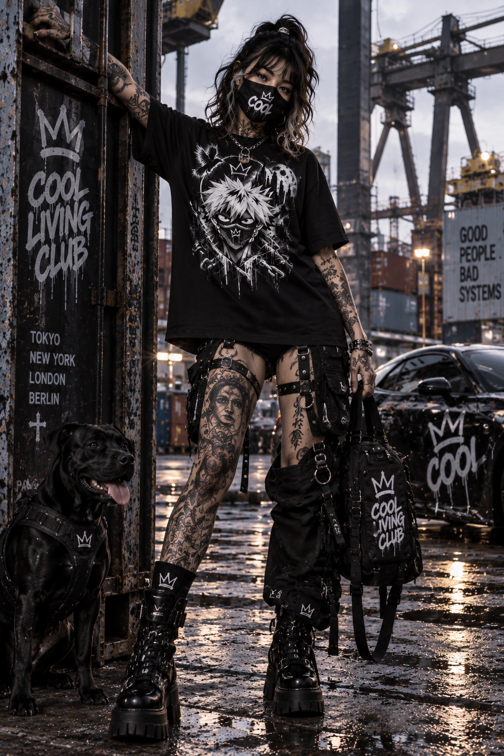 Explosive Shadow Mask | Cyberpunk T-Shirt