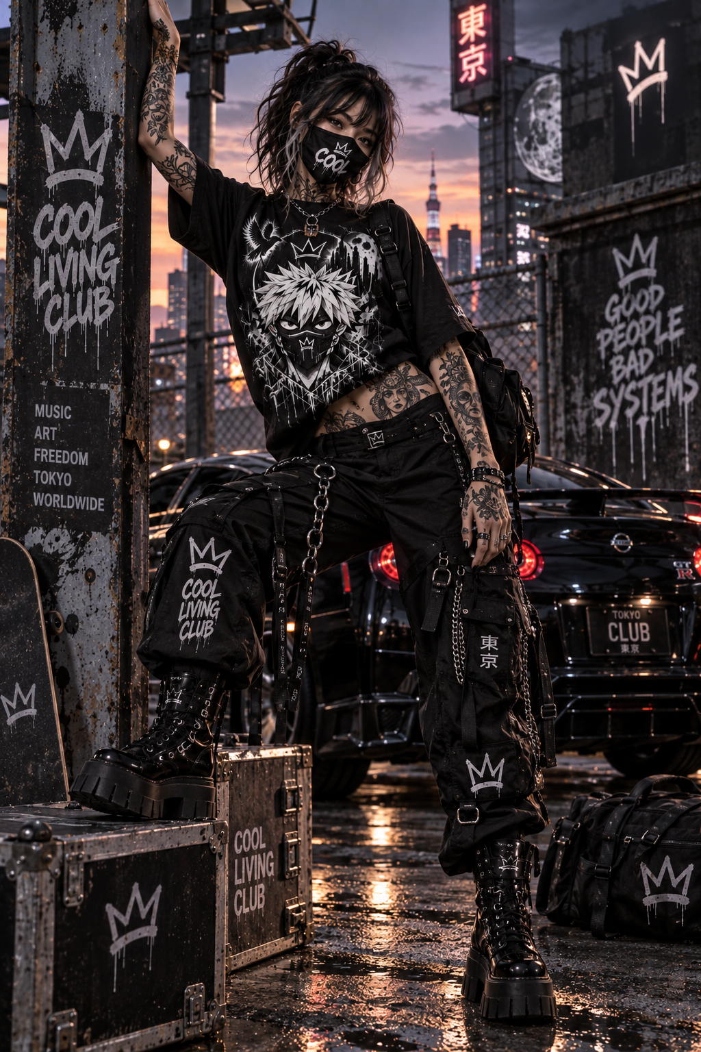 Explosive Shadow Mask | Cyberpunk T-Shirt
