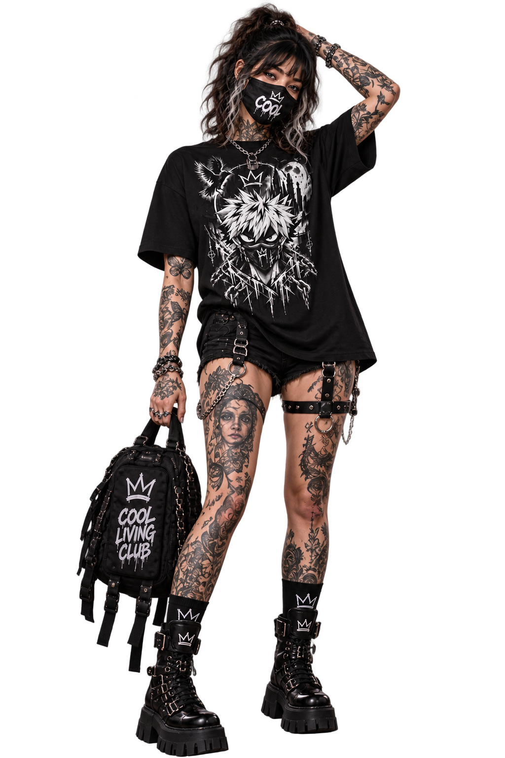 Explosive Shadow Mask | Cyberpunk T-Shirt