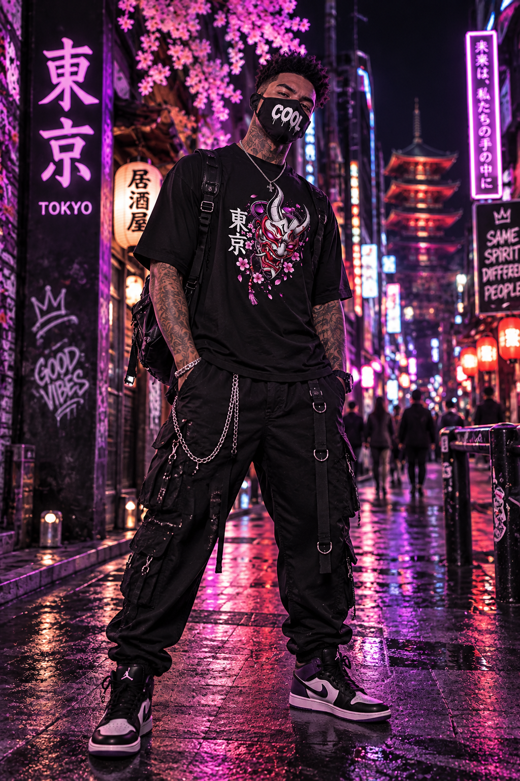 TOKYO GIRLS – Crimson Oni Sakura | Japanese T-Shirt